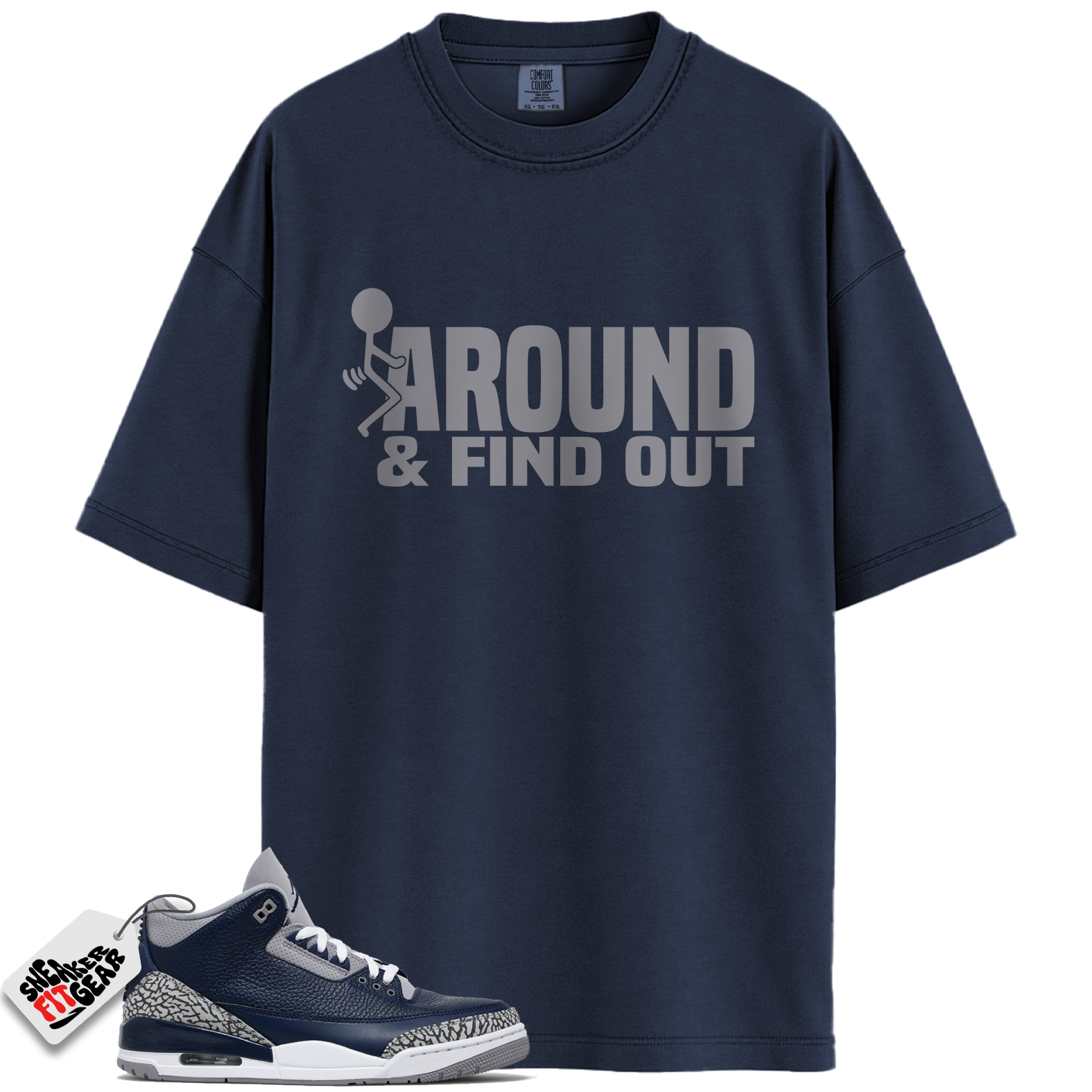 Jordan 3 Georgetown Midnight Navy Match Shirts, Find Out Shirt To Match Jordan 3 Georgetown Midnight Navy