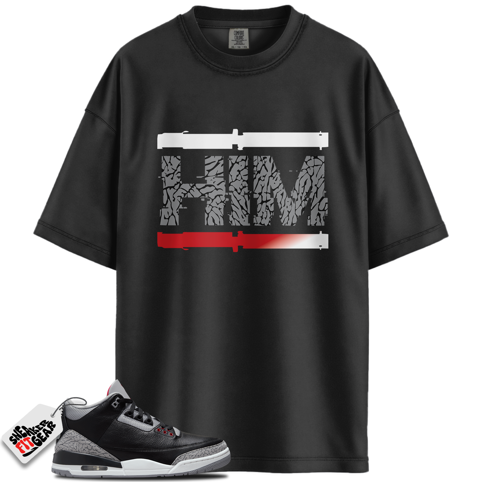 Jordan 3 Retro OG Black Cement Match Shirts, HIM To Match Jordan 3 Retro OG Black Cement