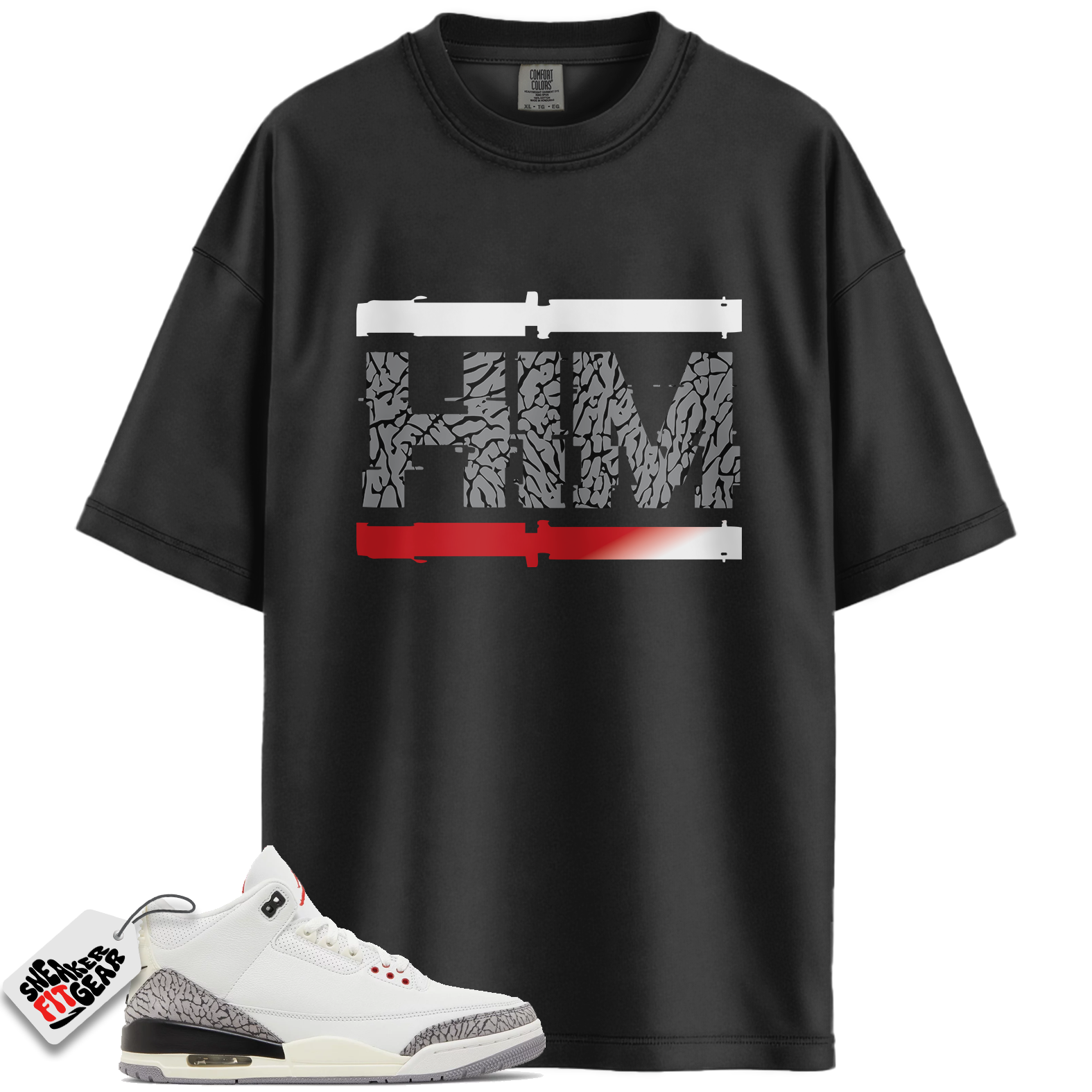 Jordan 3 Retro White Cement Reimagined Match Shirts, HIM To Match Jordan 3 Retro White Cement Reimagined