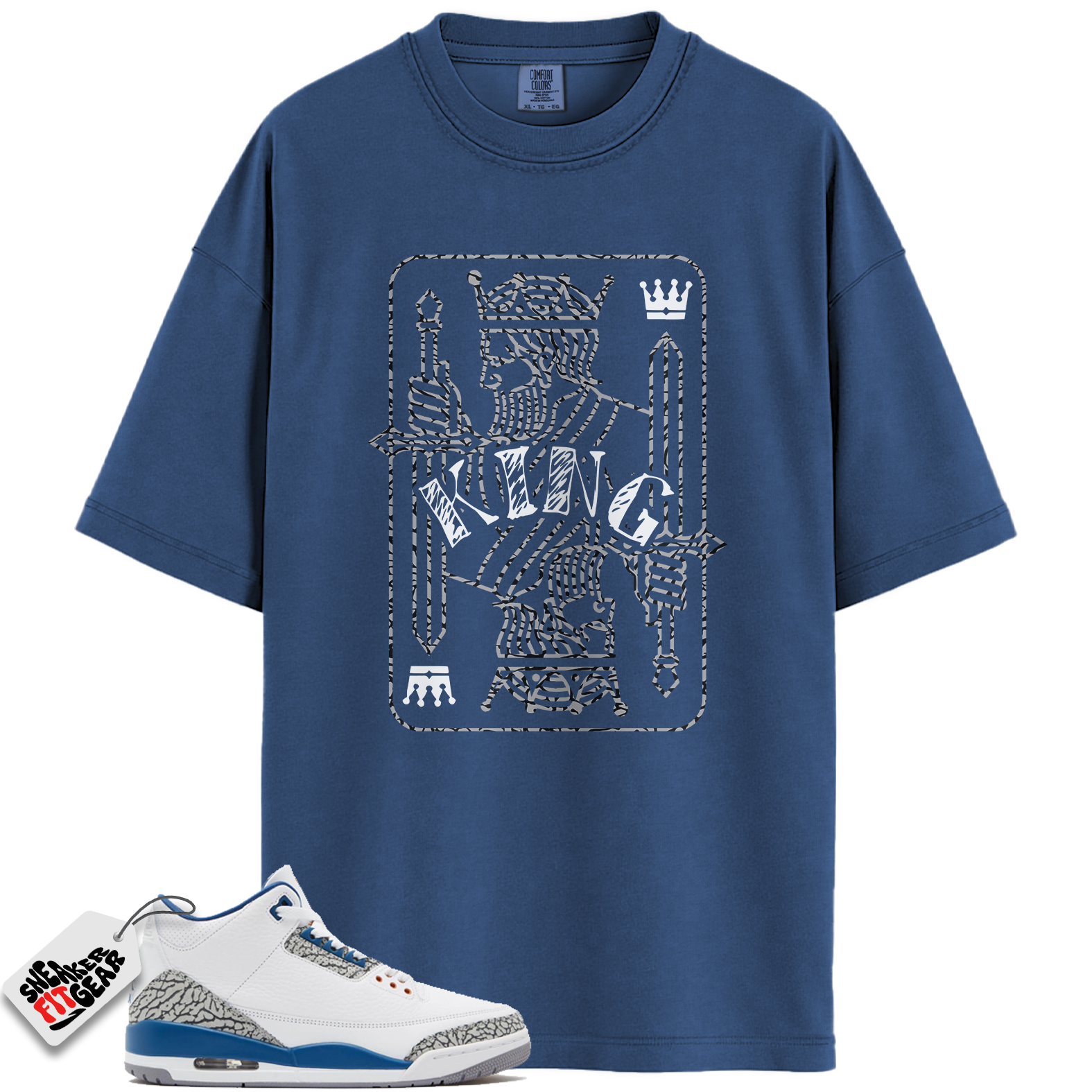 Jordan 3 Retro Wizards Match Shirts, KING T-Shirt To Match Jordan 3 Retro Wizards
