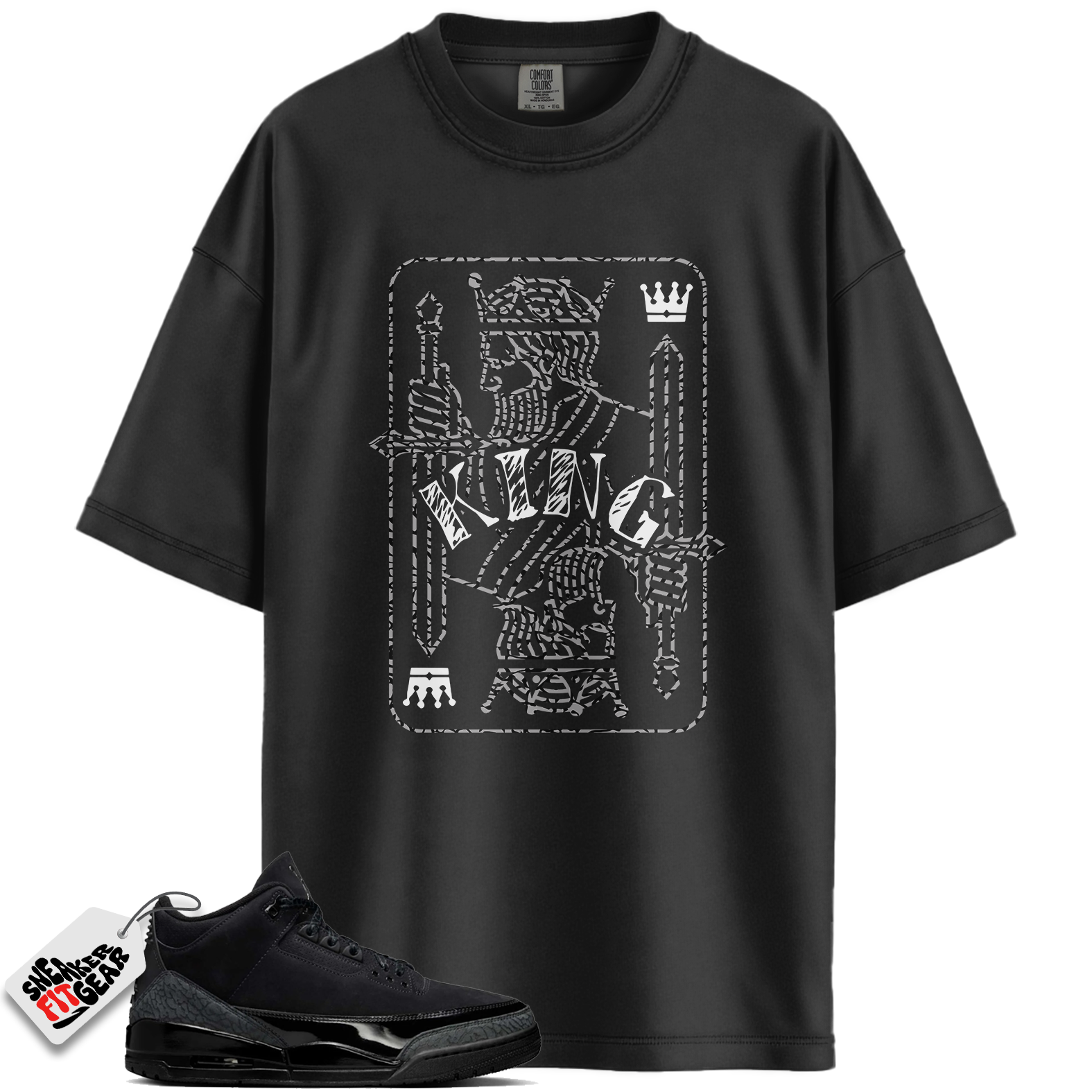 Jordan 3 Retro Black Cat (2025) Match Shirts, KING T-Shirt To Match Jordan 3 Retro Black Cat (2025)