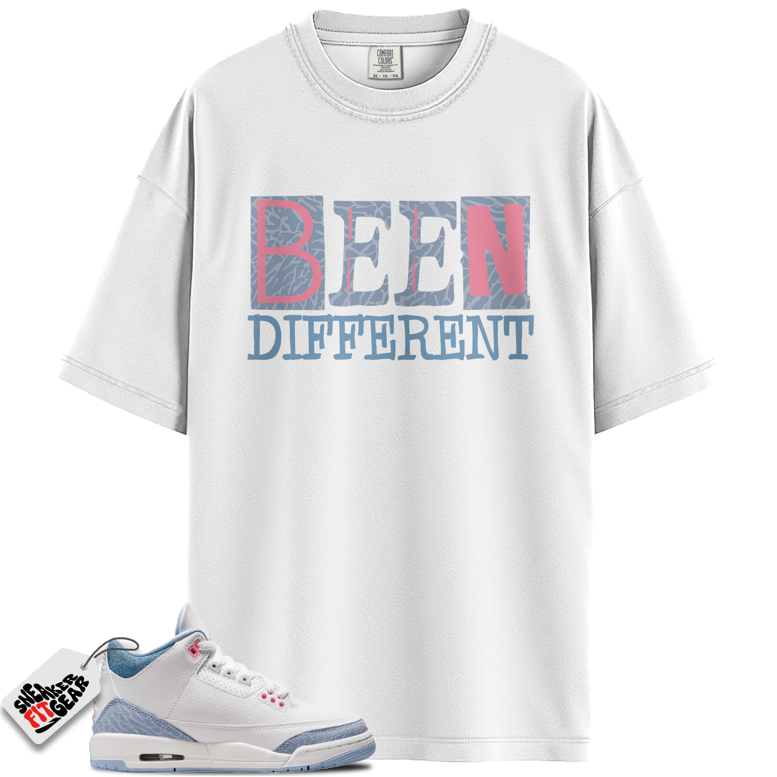 Jordan 3 Retro White Cobalt Bliss (GS) Match Shirts, BEEN To Match Jordan 3 Retro White Cobalt Bliss (GS)