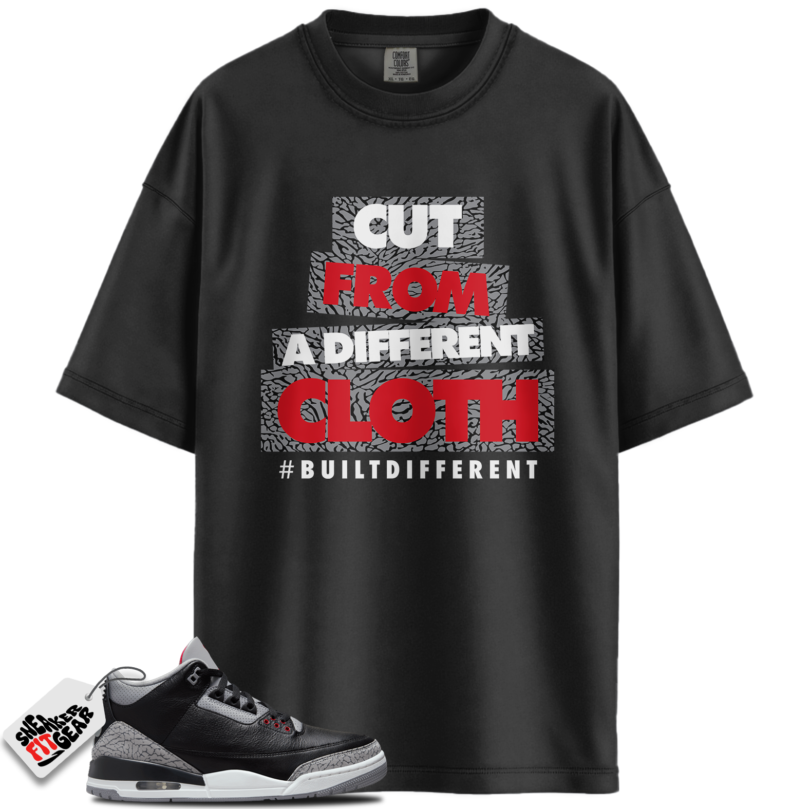 Jordan 3 Retro OG Black Cement Match Shirts, CLOTH To Match Jordan 3 Retro OG Black Cement