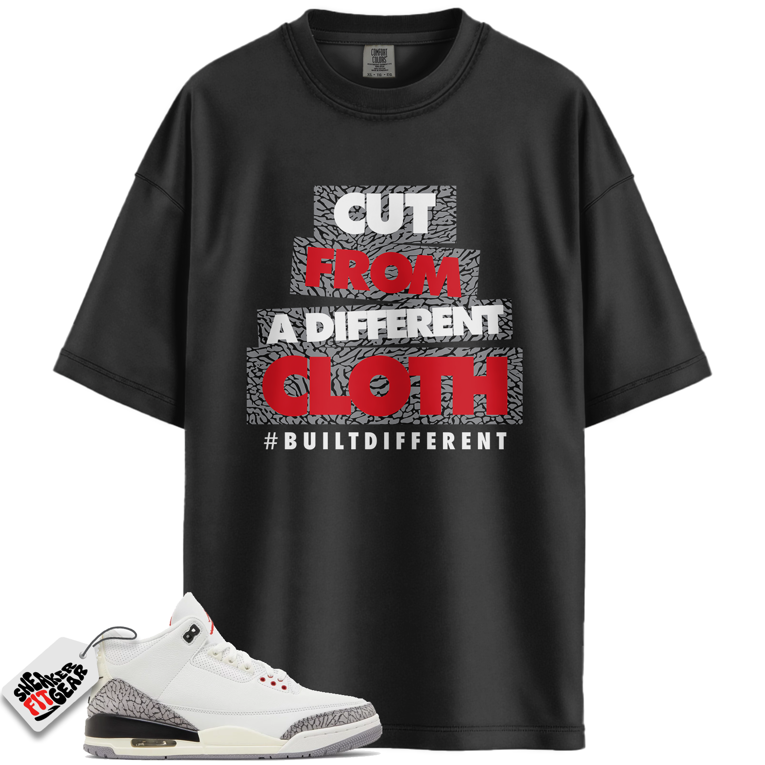 Jordan 3 Retro White Cement Reimagined Match Shirts, CLOTH To Match Jordan 3 Retro White Cement Reimagined Main image