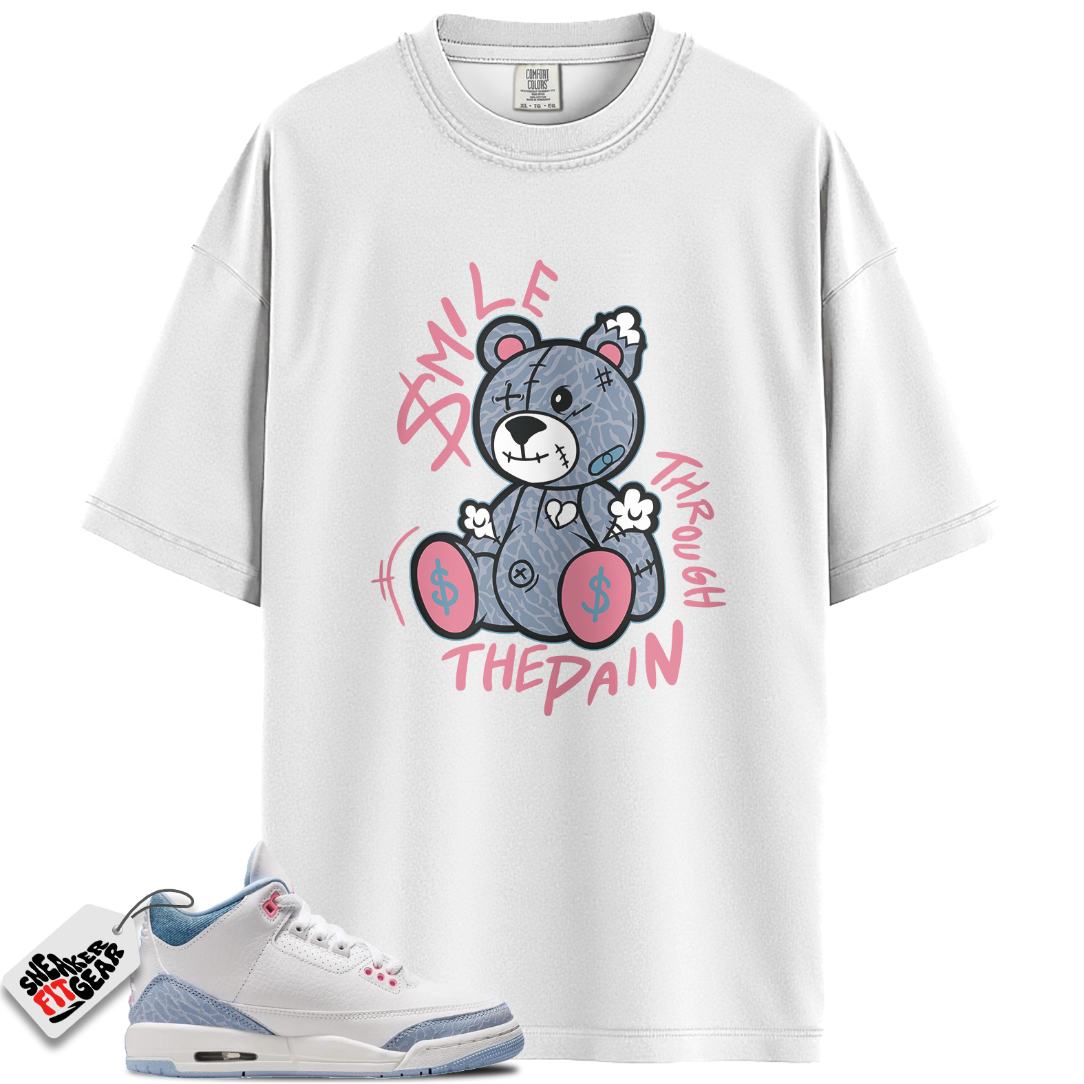 Jordan 3 Retro White Cobalt Bliss (GS) Match Shirts, SM2 To Match Jordan 3 Retro White Cobalt Bliss (GS)