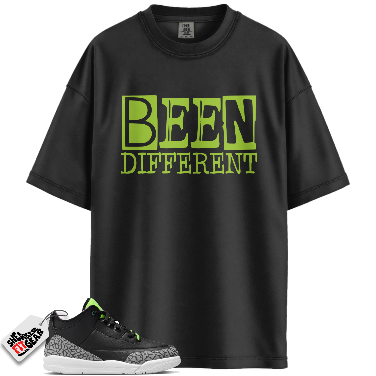 Jordan 3 Retro Electric Green Match Shirts, BEEN To Match Jordan 3 Retro Electric Green Main image
