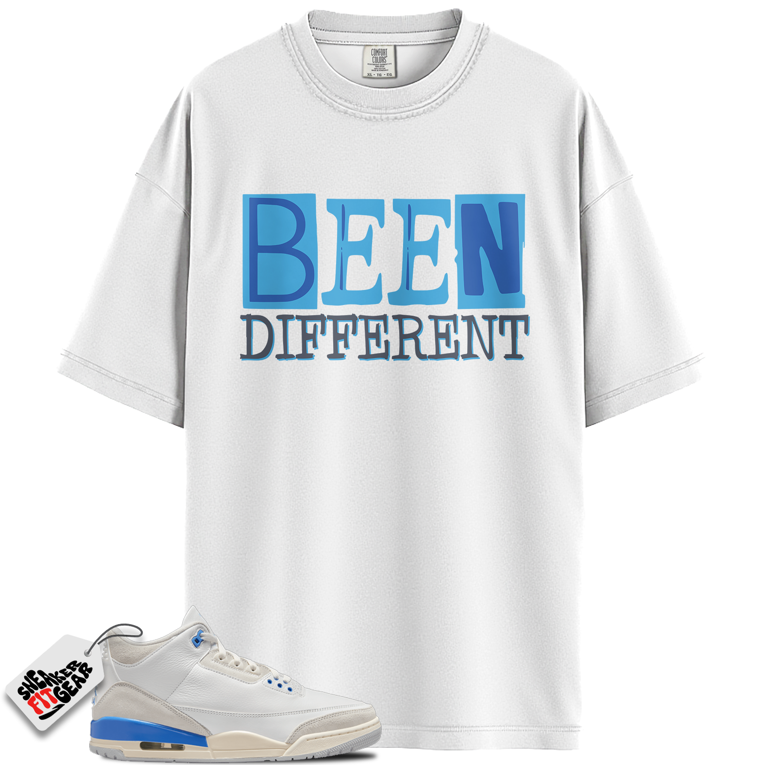Jordan 3 Retro Lucky Shorts/ Hydrogen Blue Match Shirts, BEEN To Match Jordan 3 Retro Lucky Shorts/ Hydrogen Blue Main image