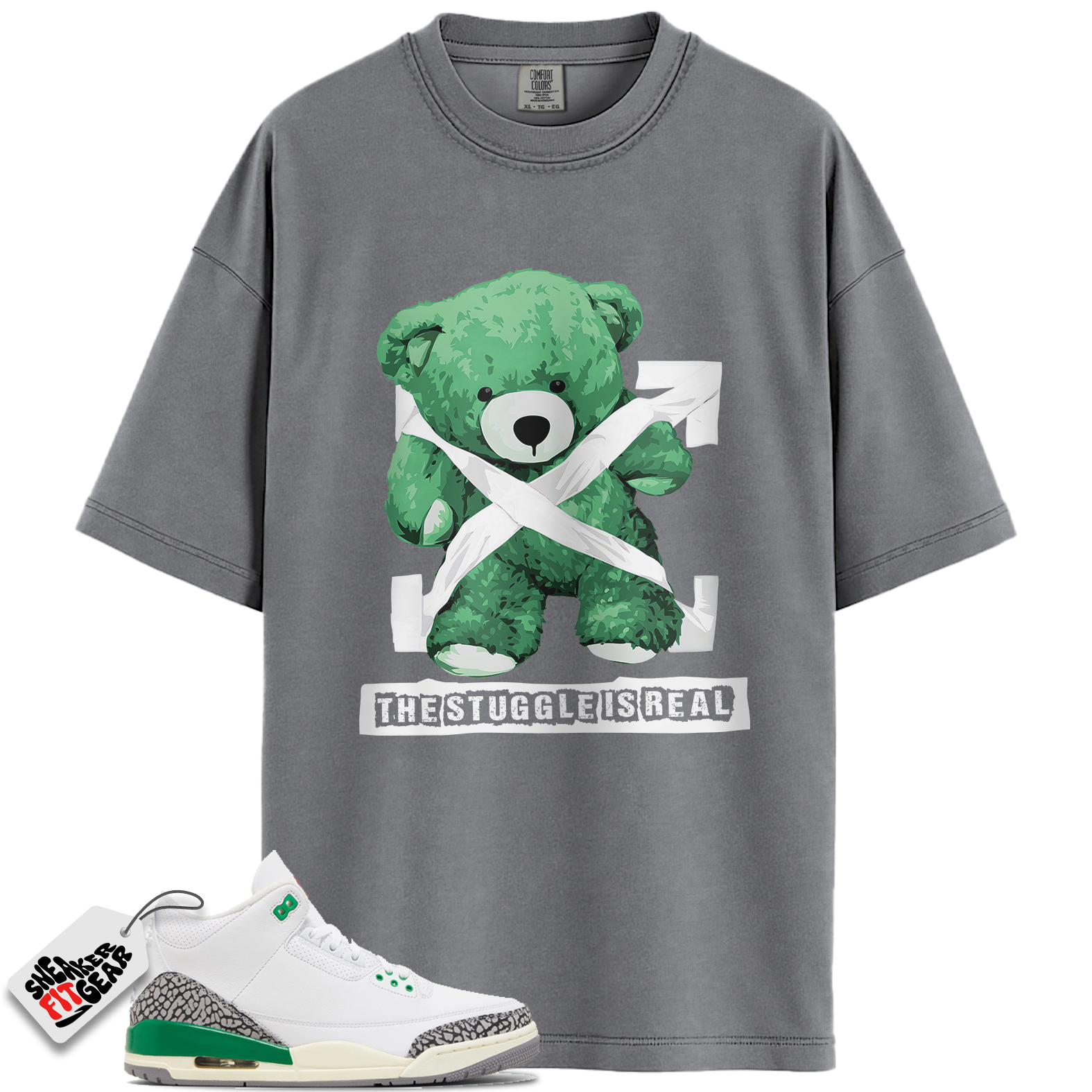 Women's Jordan 3 Retro Lucky Green Match Shirts, STRUG To Match Women's Jordan 3 Retro Lucky Green Main image