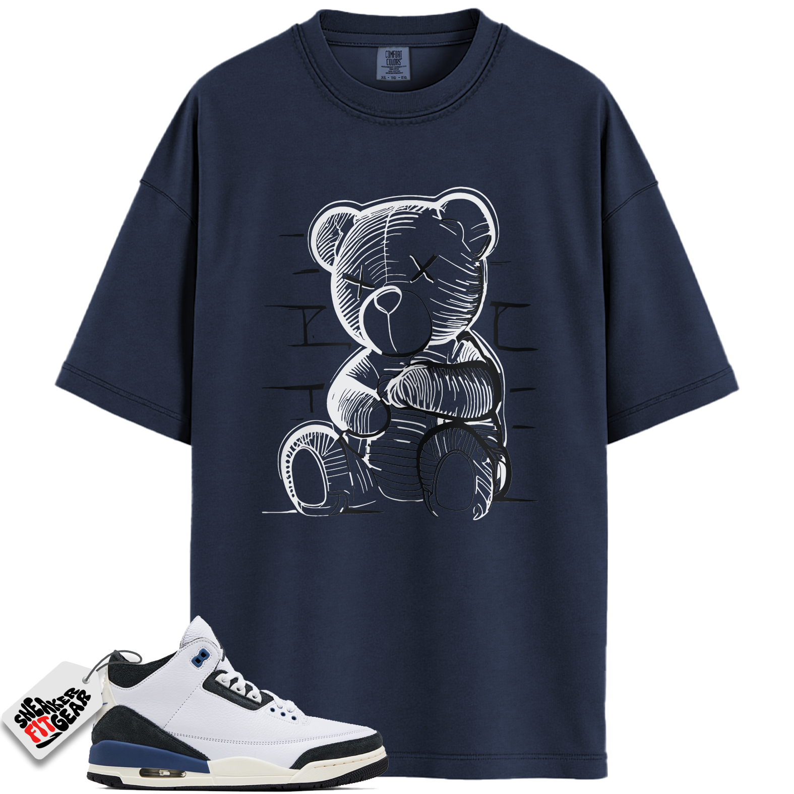 Jordan 3 Retro OG SP A Ma Maniére Diffused Blue Match Shirts, Neon Bear Unisex Graphic T-Shirts To Match Jordan 3 Retro OG SP A Ma Maniére Diffused Blue