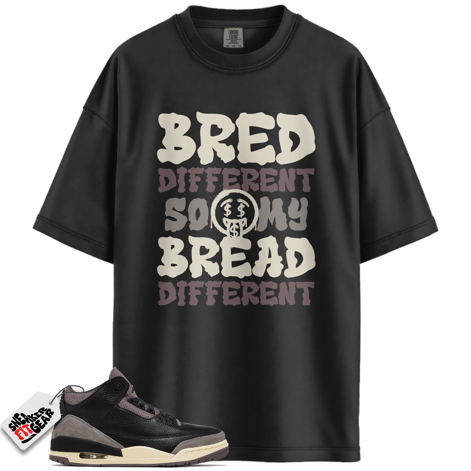 Women's Jordan 3 Retro OG SP A Ma Maniére Black Violet Ore Match Shirts, Bred Different So My Bread Different To Match Women's Jordan 3 Retro OG SP A Ma Maniére Black Violet Ore