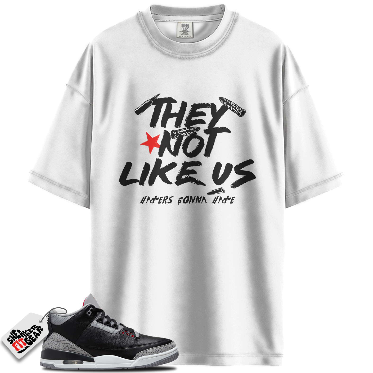 Jordan 3 Retro OG Black Cement Match Shirts, They Not Like Us Unisex Graphic T-Shirts To Match Jordan 3 Retro OG Black Cement