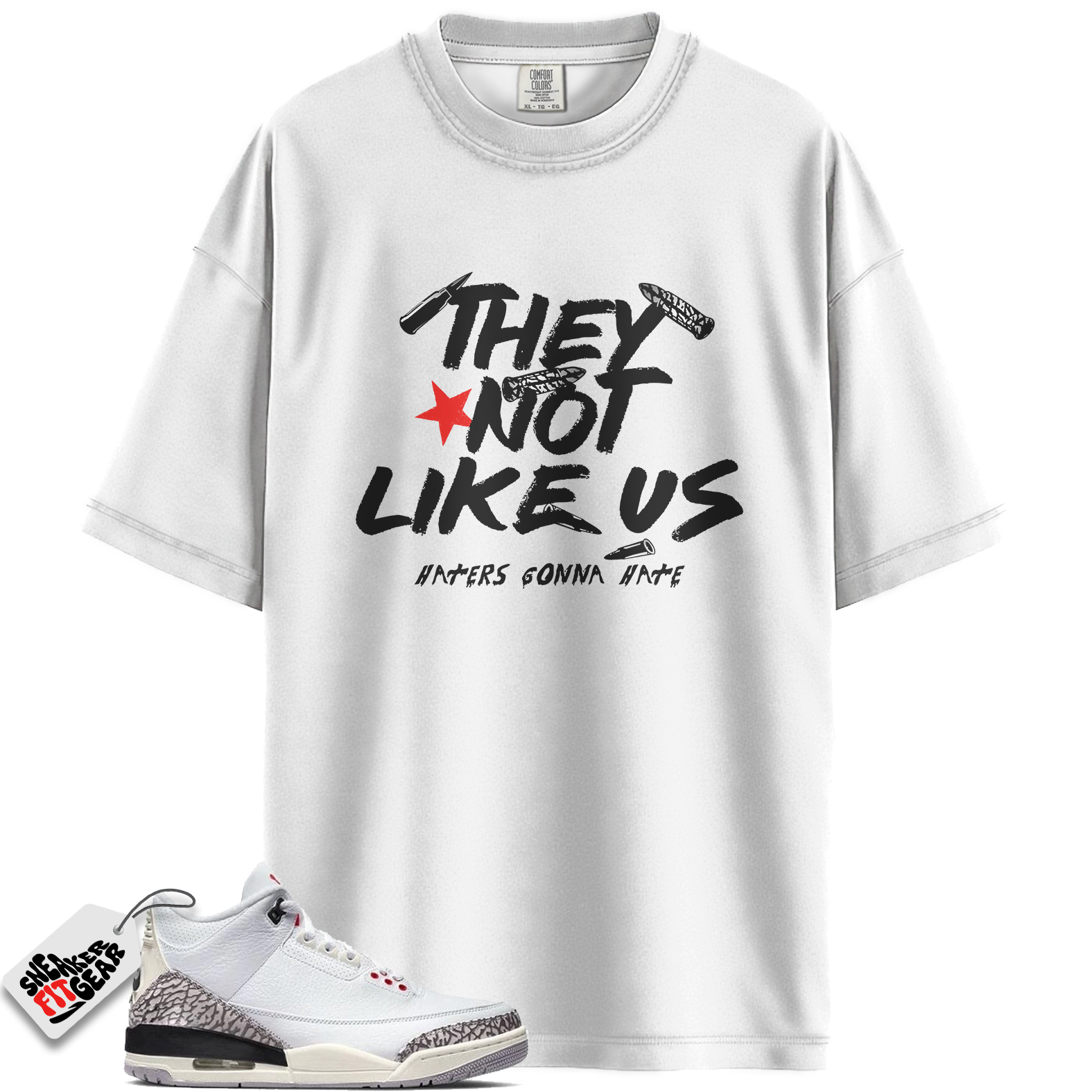 Jordan 3 Retro Cement Grey Match Shirts, They Not Like Us Unisex Graphic T-Shirts To Match Jordan 3 Retro Cement Grey