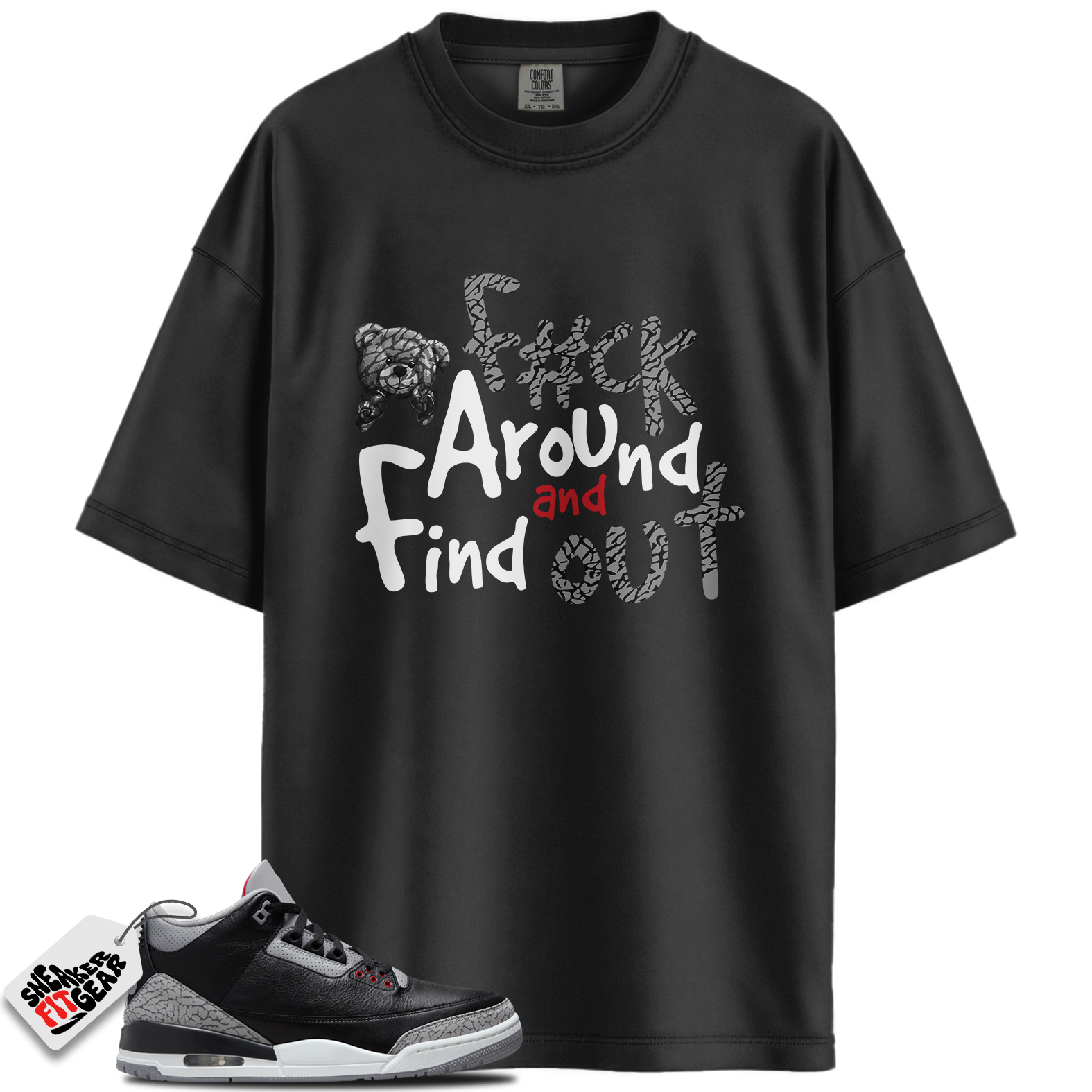 Jordan 3 Retro OG Black Cement Match Shirts, FCK To Match Jordan 3 Retro OG Black Cement