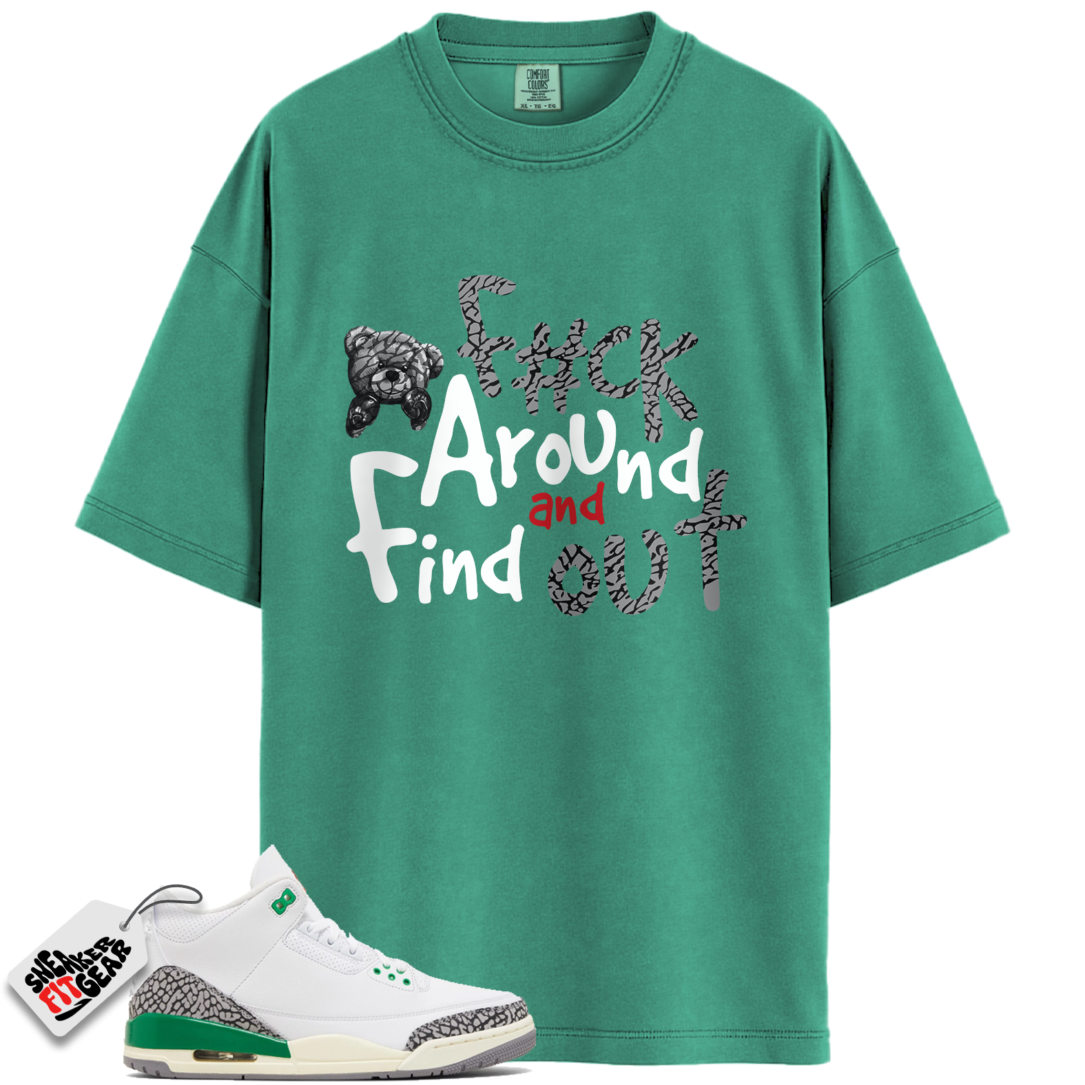 Women's Jordan 3 Retro Lucky Green Match Shirts, FCK To Match Women's Jordan 3 Retro Lucky Green Main image