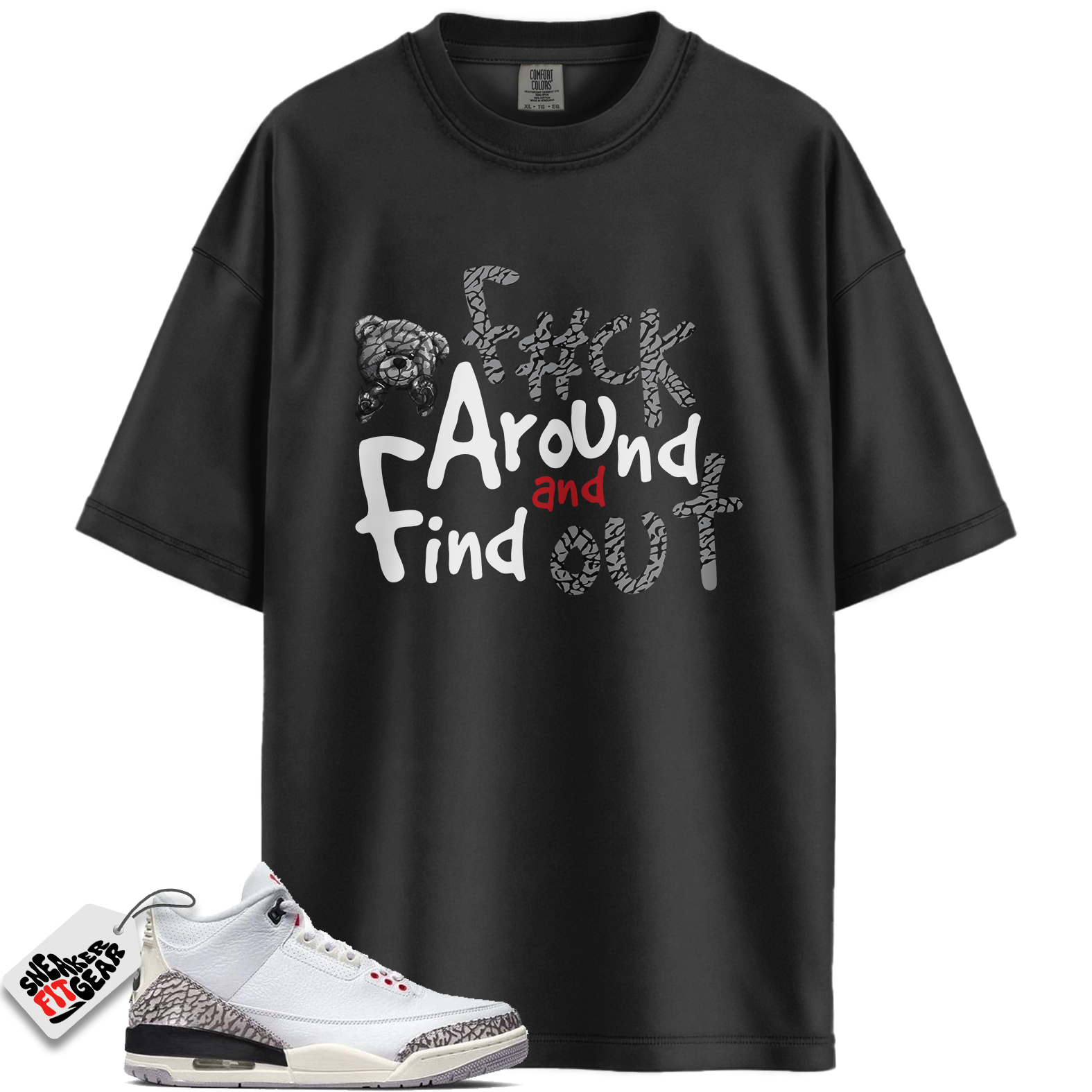 Jordan 3 Retro Cement Grey Match Shirts, FCK To Match Jordan 3 Retro Cement Grey