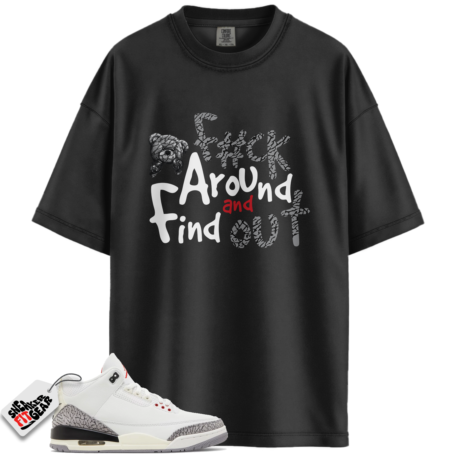 Jordan 3 Retro White Cement Reimagined Match Shirts, FCK To Match Jordan 3 Retro White Cement Reimagined