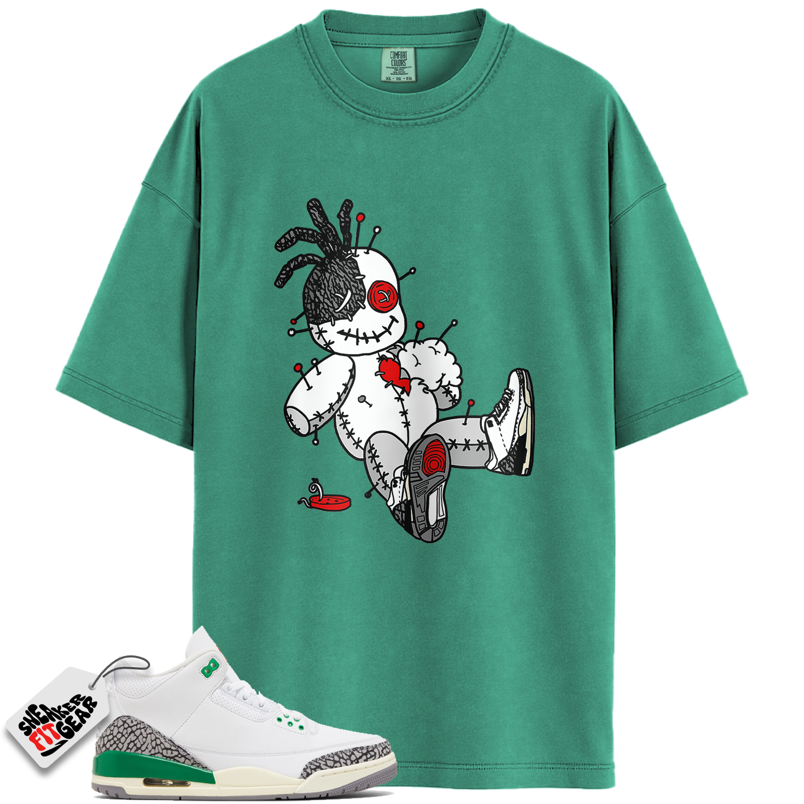 Women's Jordan 3 Retro Lucky Green Match Shirts, Voodoo Doll – Sneaker Shirt To Match Women's Jordan 3 Retro Lucky Green Main image