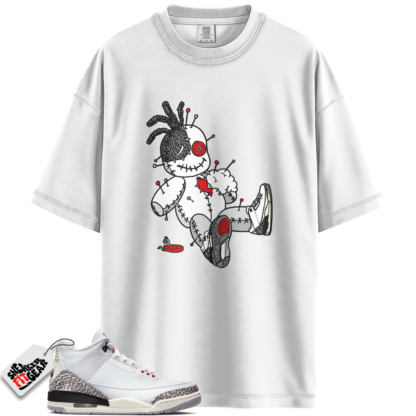 Jordan 3 Retro Cement Grey Match Shirts, Voodoo Doll – Sneaker Shirt To Match Jordan 3 Retro Cement Grey