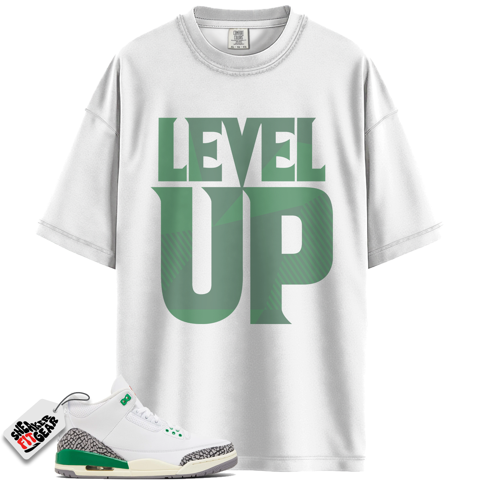 Women's Jordan 3 Retro Lucky Green Match Shirts, Level Up Shirt To Match Women's Jordan 3 Retro Lucky Green