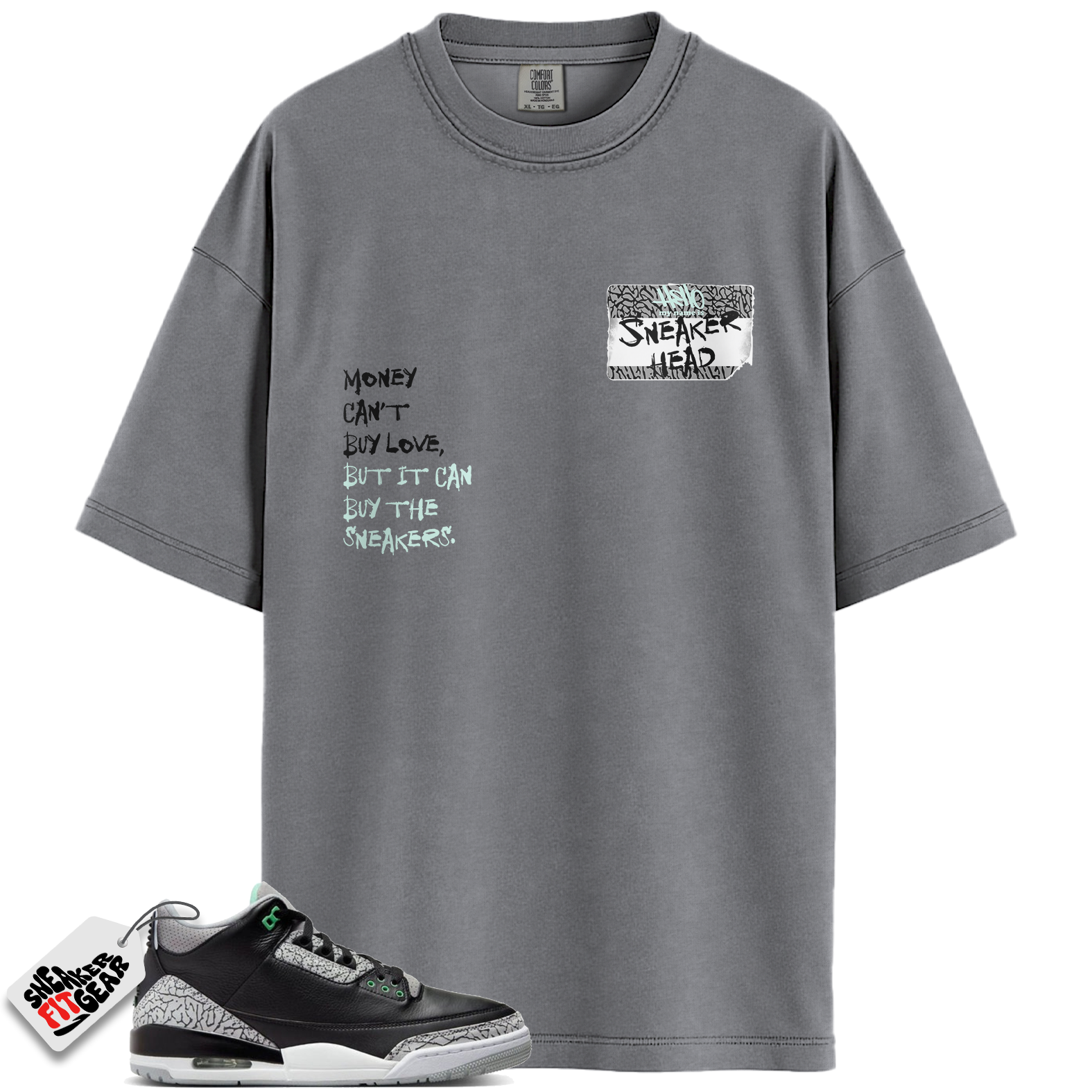 Jordan 3 Retro Green Glow Match Shirts, Sneakerhead Badge Unisex Crew Neck Sneaker Shirt To Match Jordan 3 Retro Green Glow
