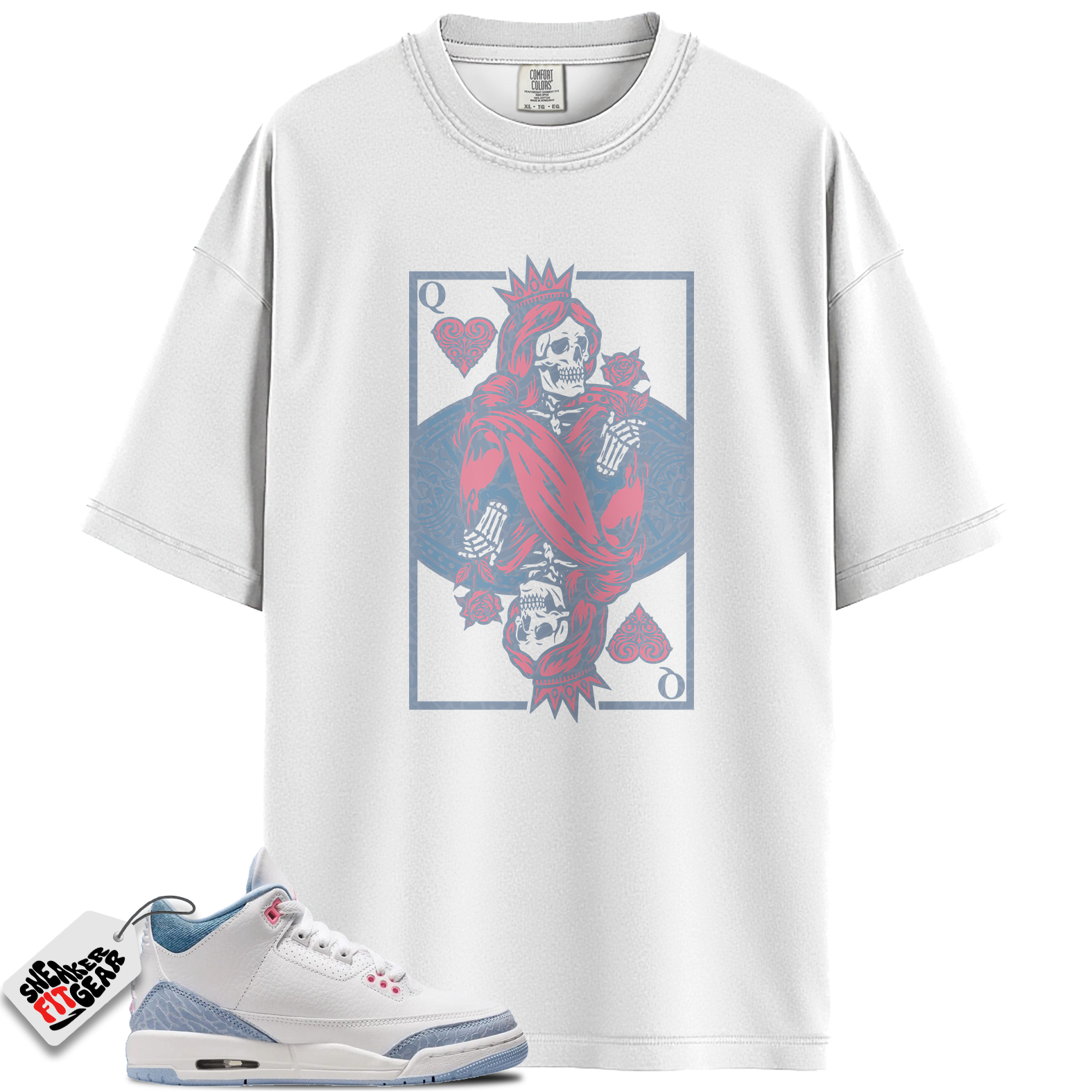 Jordan 3 Retro White Cobalt Bliss (GS) Match Shirts, QC To Match Jordan 3 Retro White Cobalt Bliss (GS)