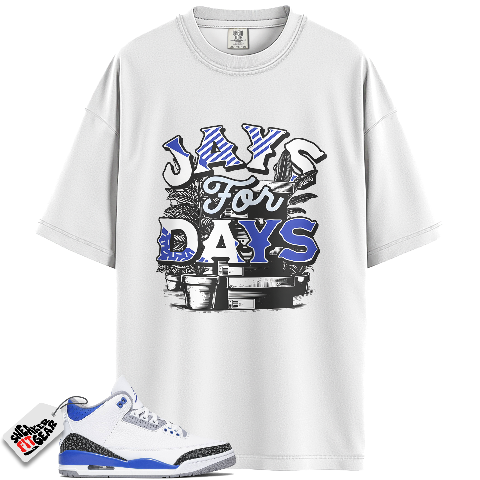 Jordan 3 Retro Racer Blue Match Shirts, Stacked Sneaker Shirt To Match Jordan 3 Retro Racer Blue