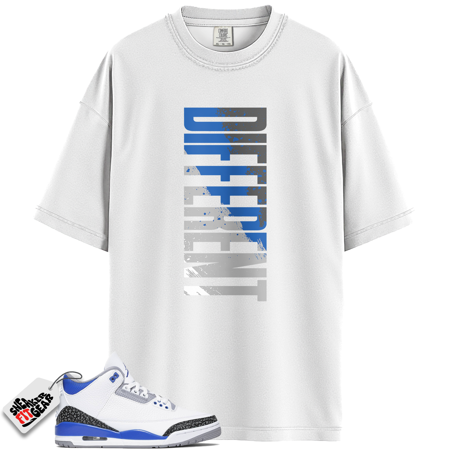 Jordan 3 Retro Racer Blue Match Shirts, DFRNT To Match Jordan 3 Retro Racer Blue Main image