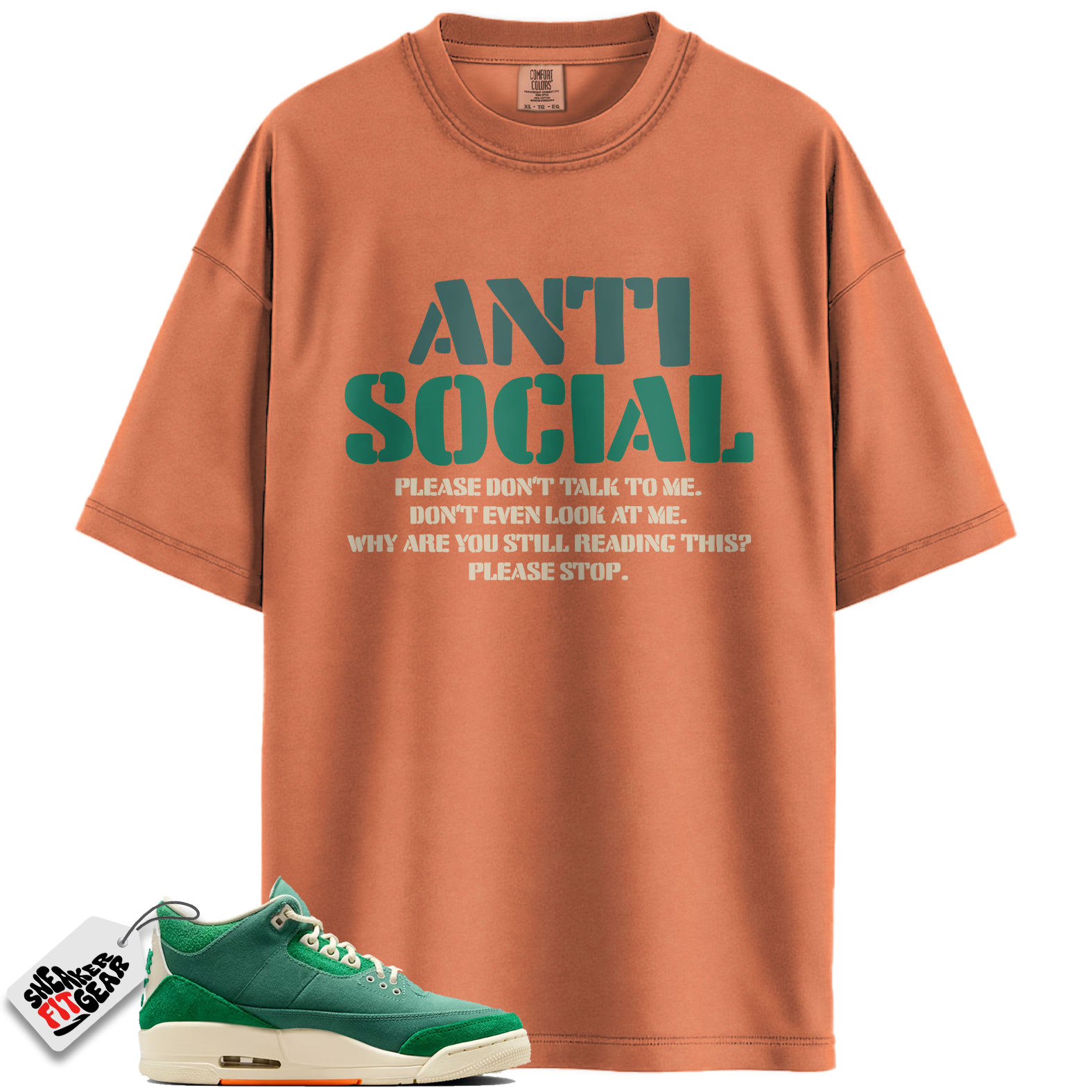 Jordan 3 Retro SP Nina Chanel Abney Bicoastal Match Shirts, Anti Social To Match Jordan 3 Retro SP Nina Chanel Abney Bicoastal Main image