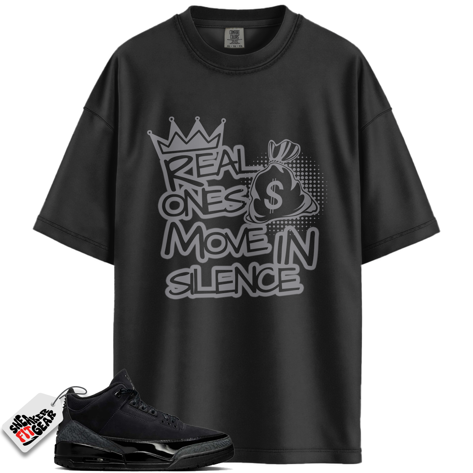 Jordan 3 Retro Black Cat (2025) Match Shirts, Real Ones Shirt To Match Jordan 3 Retro Black Cat (2025) Main image