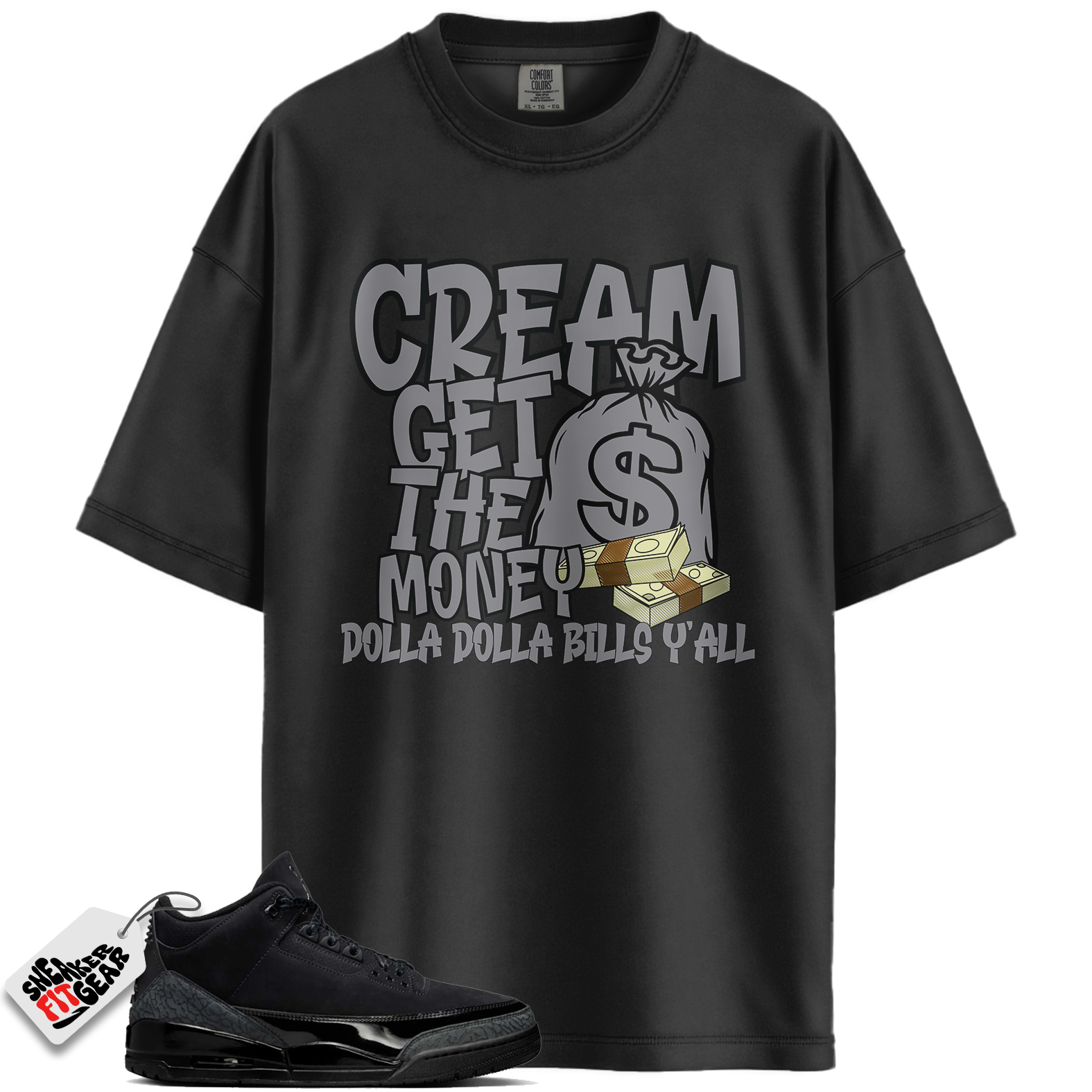 Jordan 3 Retro Black Cat (2025) Match Shirts, Cream Shirt To Match Jordan 3 Retro Black Cat (2025)