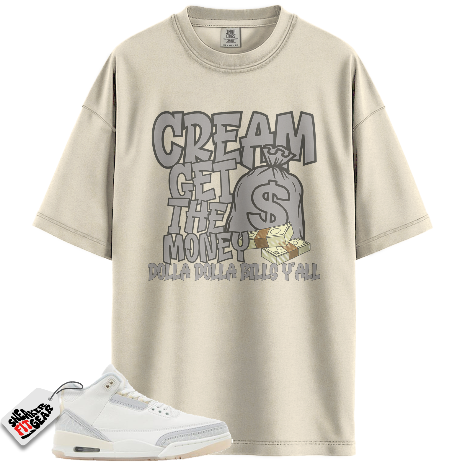 Jordan 3 Retro Craft Ivory Match Shirts, Cream Shirt To Match Jordan 3 Retro Craft Ivory