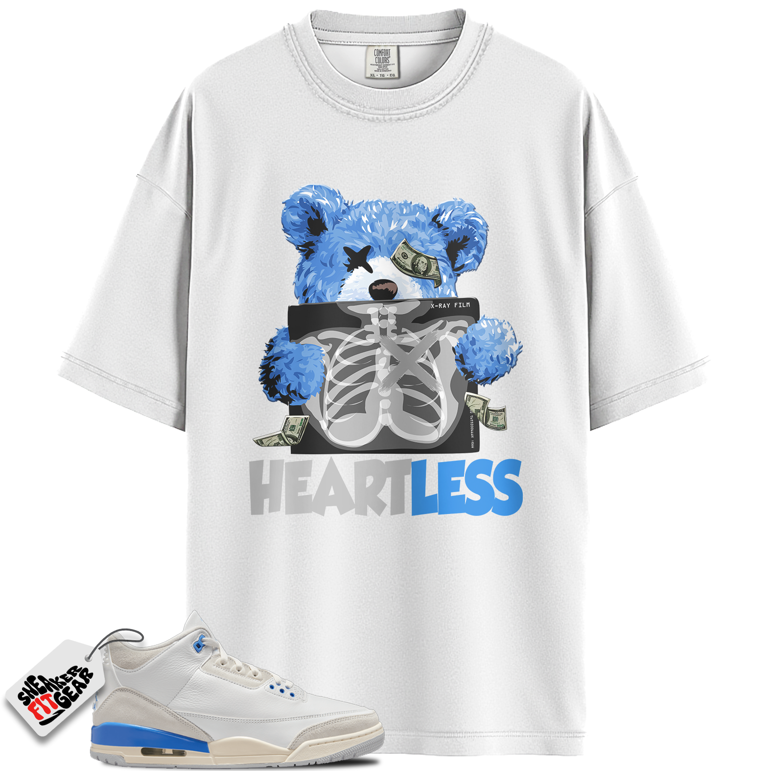 Jordan 3 Retro Lucky Shorts/ Hydrogen Blue Match Shirts, HEARTLESS To Match Jordan 3 Retro Lucky Shorts/ Hydrogen Blue Main image