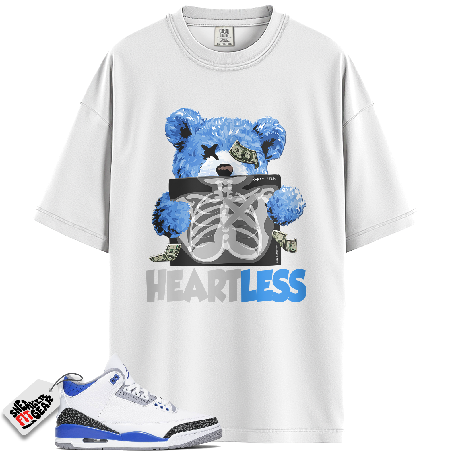 Jordan 3 Retro Racer Blue Match Shirts, HEARTLESS To Match Jordan 3 Retro Racer Blue