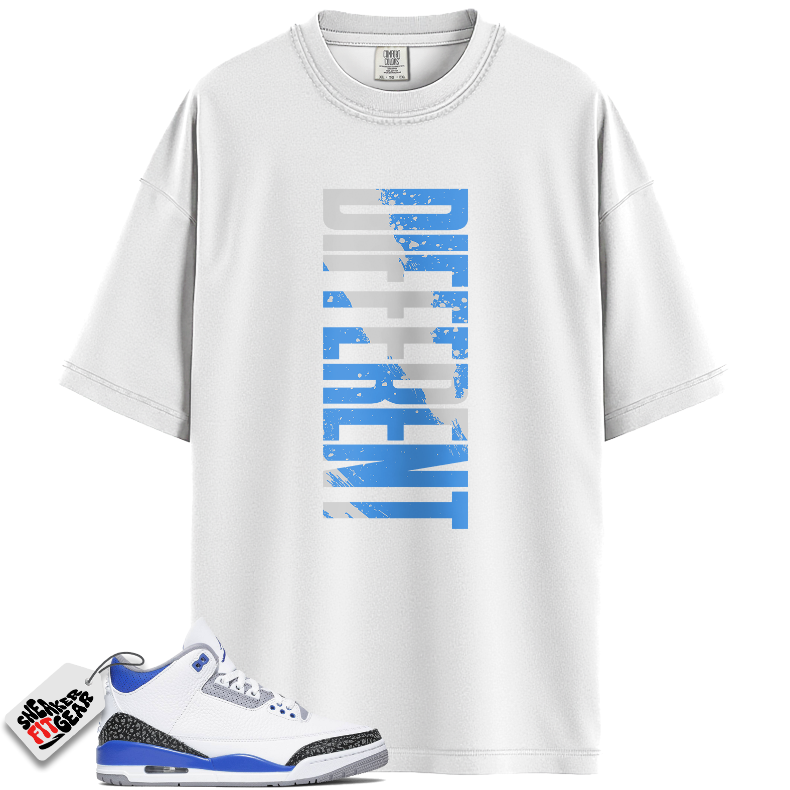 Jordan 3 Retro Racer Blue Match Shirts, DFRNT To Match Jordan 3 Retro Racer Blue