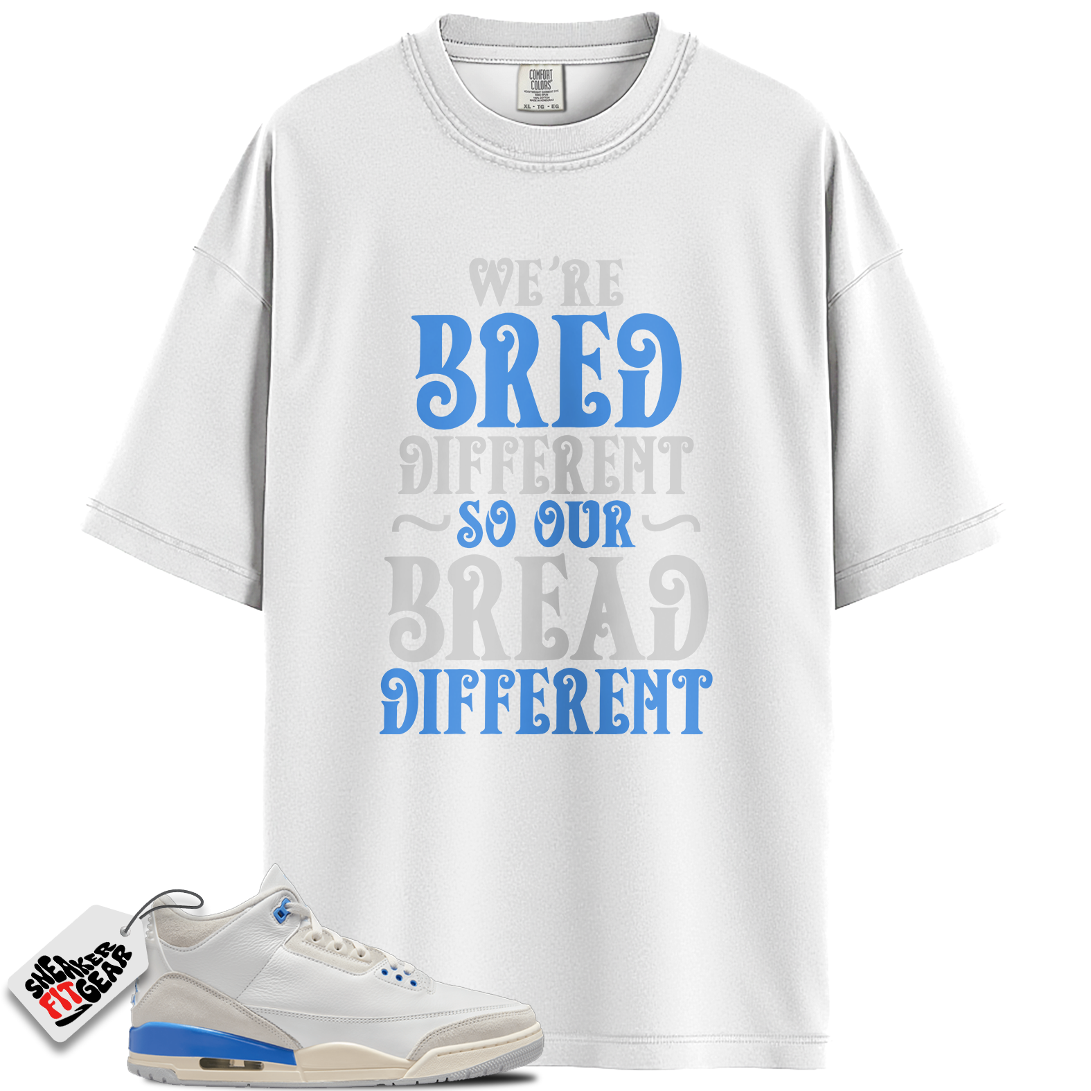 Jordan 3 Retro Lucky Shorts/ Hydrogen Blue Match Shirts, BREAD To Match Jordan 3 Retro Lucky Shorts/ Hydrogen Blue