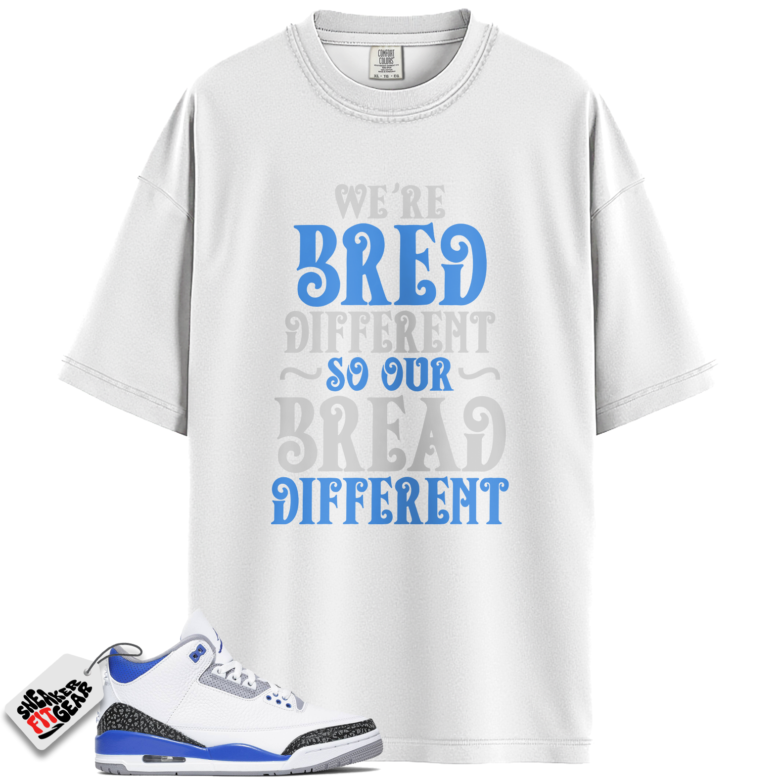 Jordan 3 Retro Racer Blue Match Shirts, BREAD To Match Jordan 3 Retro Racer Blue