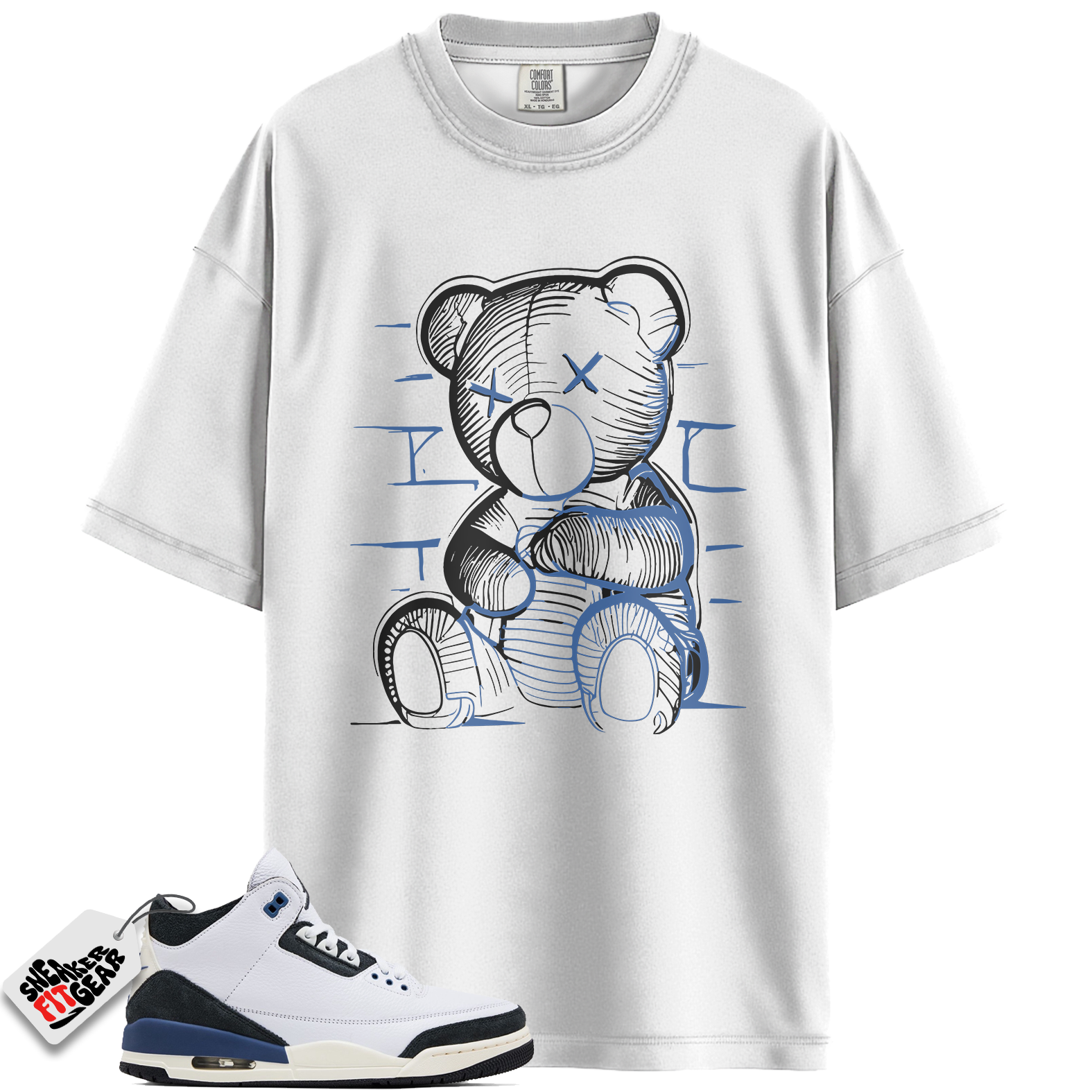 Jordan 3 Retro OG SP A Ma Maniére Diffused Blue Match Shirts, Neon Bear Unisex Graphic T-Shirts To Match Jordan 3 Retro OG SP A Ma Maniére Diffused Blue