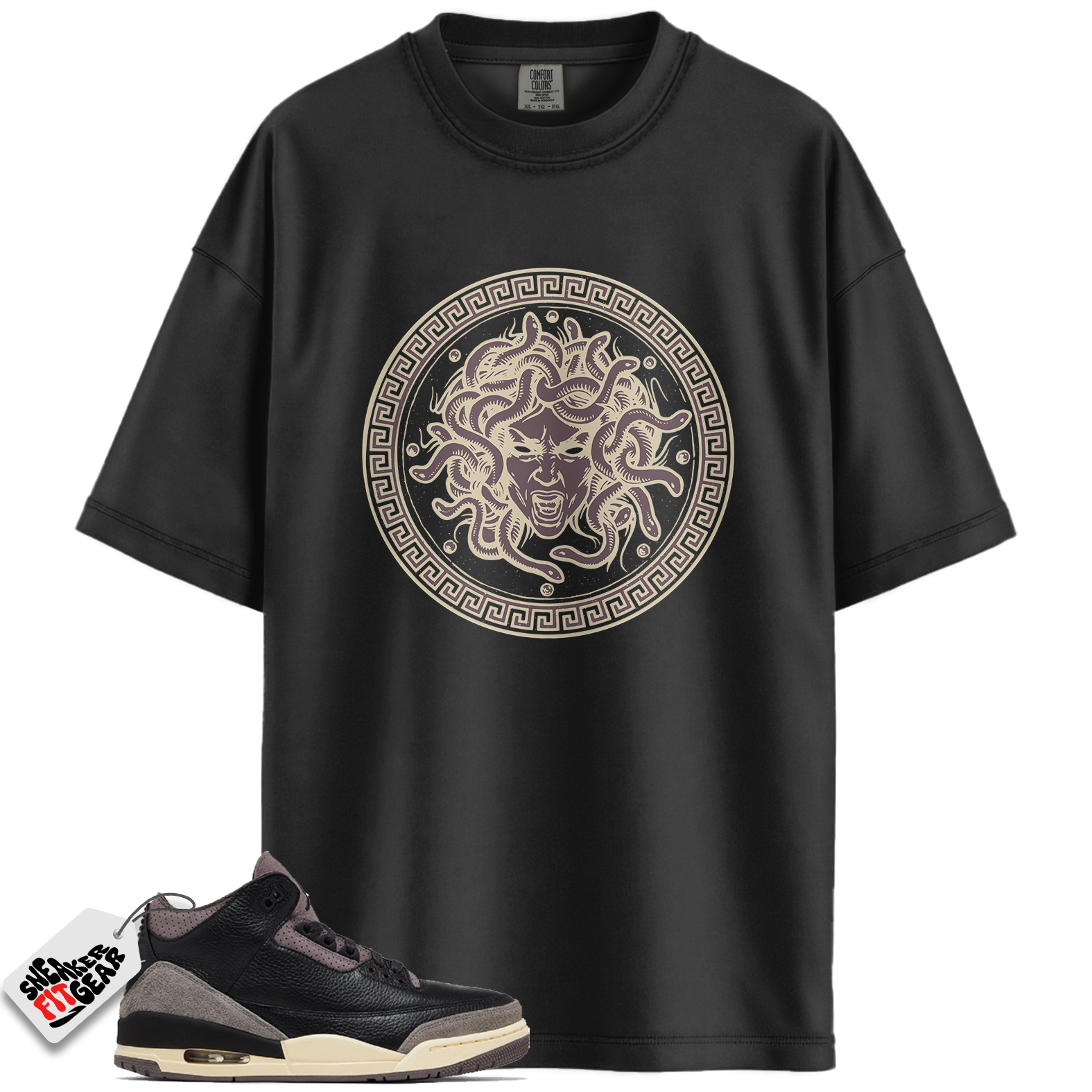 Women's Jordan 3 Retro OG SP A Ma Maniére Black Violet Ore Match Shirts, Medusa Shirt To Match Women's Jordan 3 Retro OG SP A Ma Maniére Black Violet Ore Main image