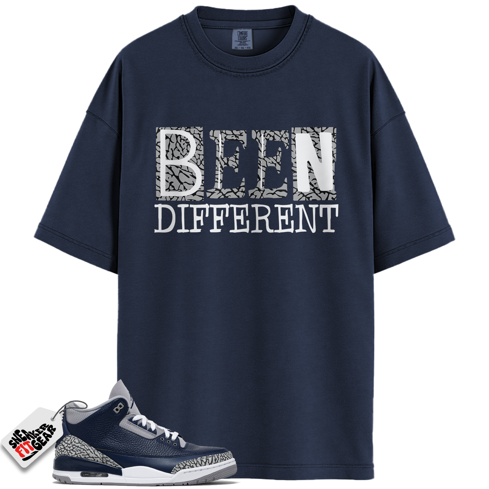 Jordan 3 Georgetown Midnight Navy Match Shirts, BEEN T-Shirt To Match Jordan 3 Georgetown Midnight Navy Main image