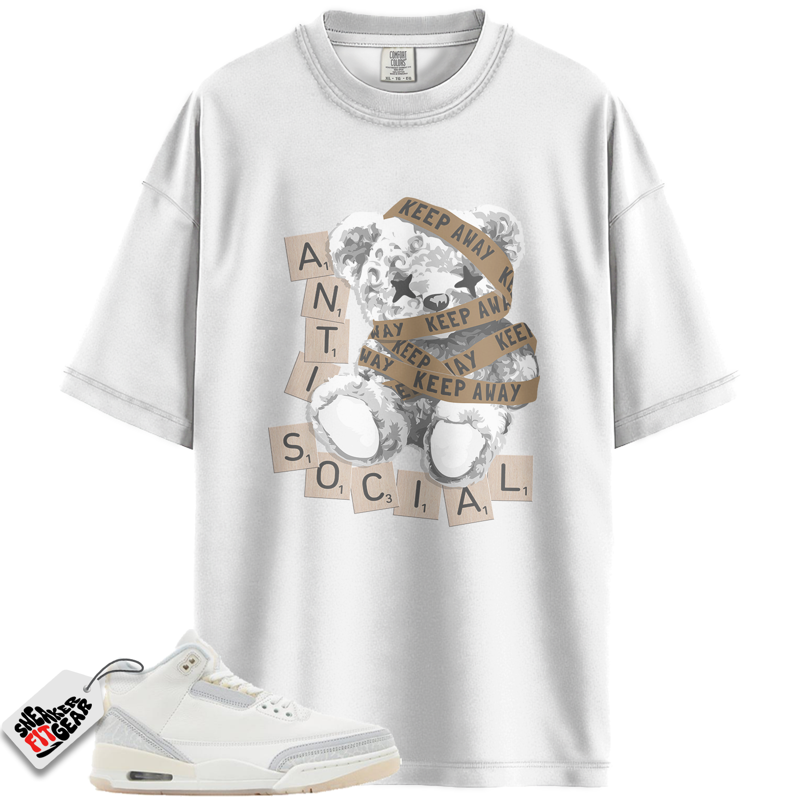 Jordan 3 Retro Craft Ivory Match Shirts, Anti Social To Match Jordan 3 Retro Craft Ivory