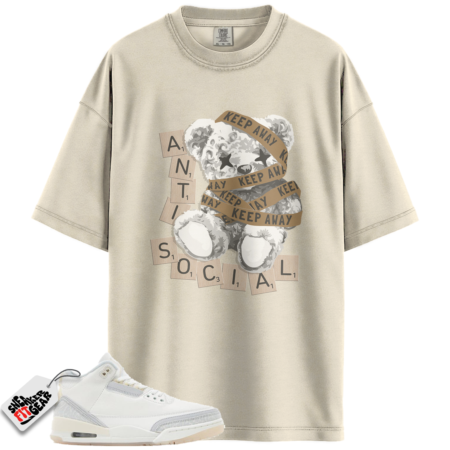 Jordan 3 Retro Craft Ivory Match Shirts, Anti Social To Match Jordan 3 Retro Craft Ivory