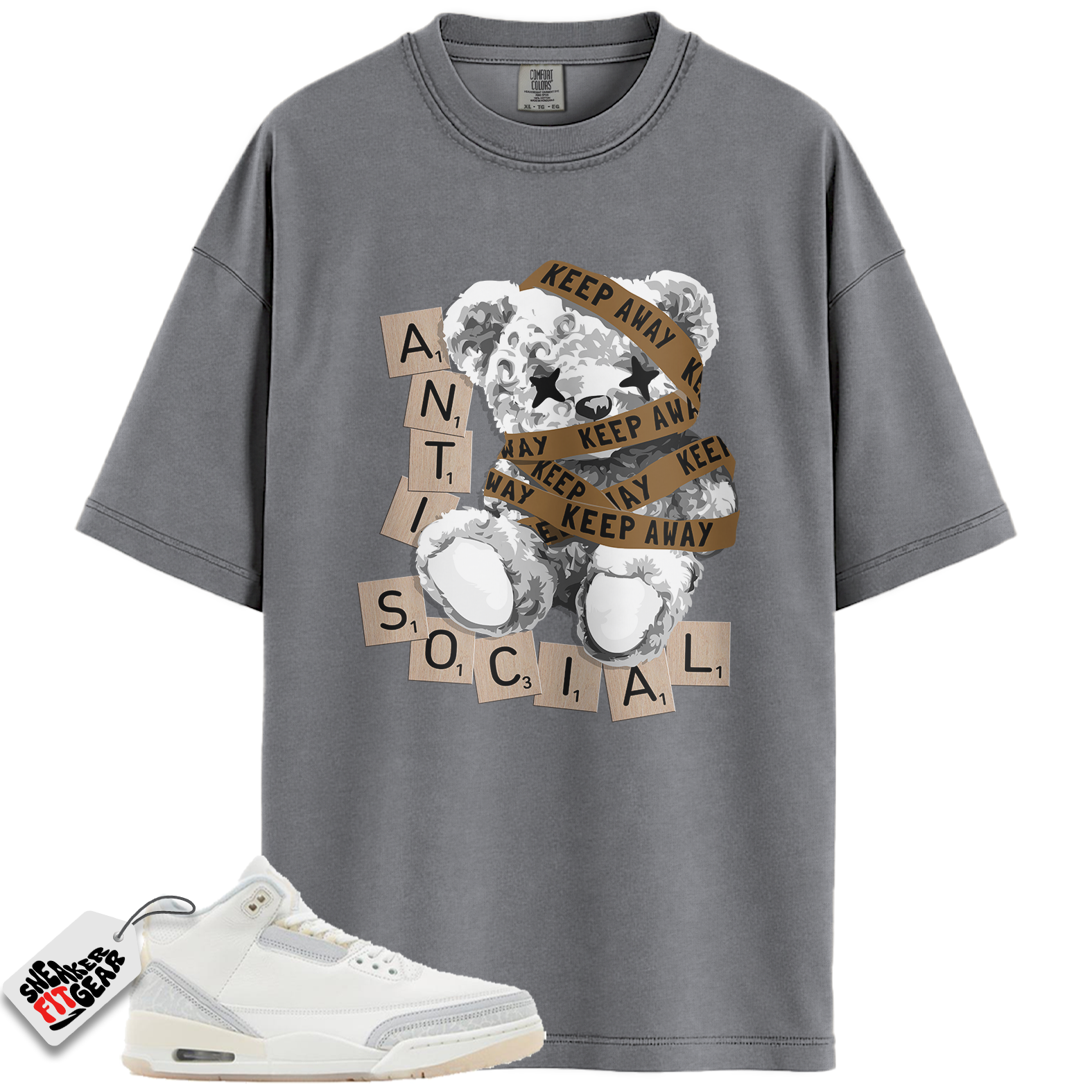 Jordan 3 Retro Craft Ivory Match Shirts, Anti Social To Match Jordan 3 Retro Craft Ivory