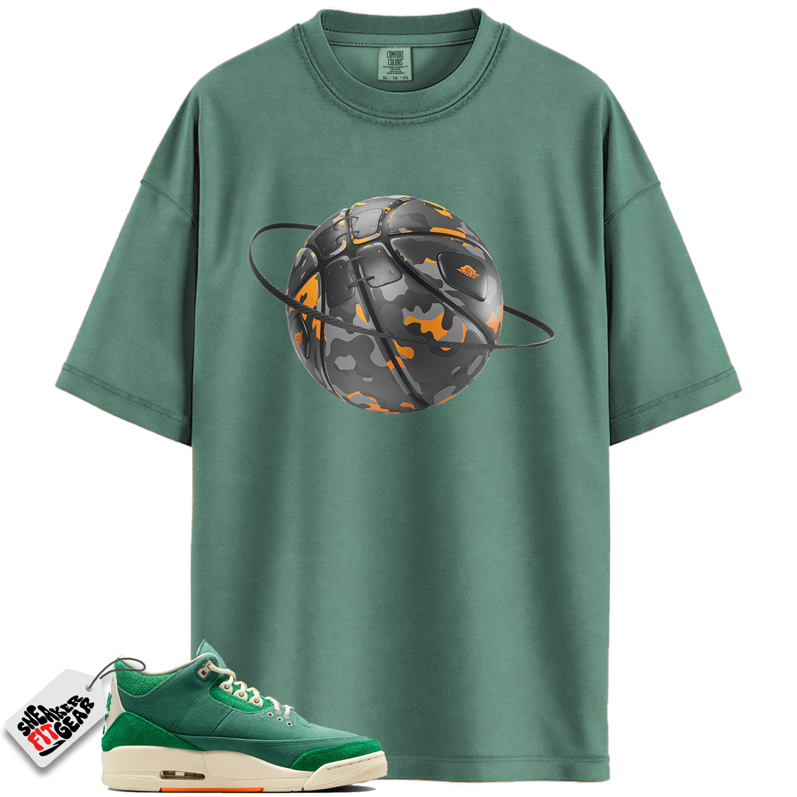 Jordan 3 Retro SP Nina Chanel Abney Bicoastal Match Shirts, Camo Basketball Planet Special Halloween Unisex Crew Neck Shirt To Match Jordan 3 Retro SP Nina Chanel Abney Bicoastal