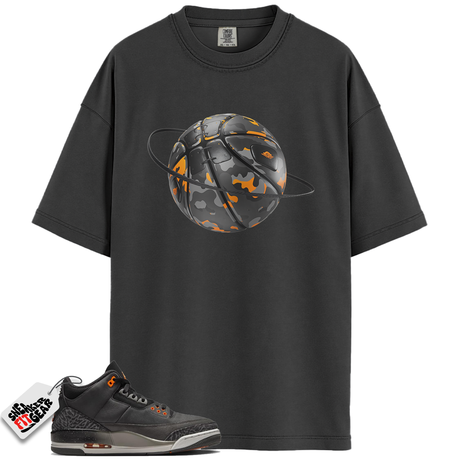Jordan 3 Retro Fear Pack Match Shirts, Camo Basketball Planet Special Halloween Unisex Crew Neck Shirt To Match Jordan 3 Retro Fear Pack