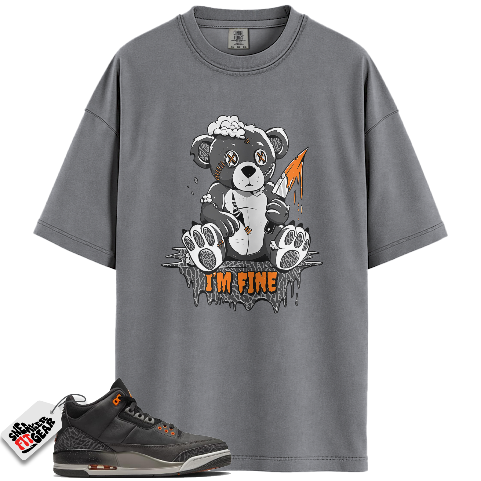 Jordan 3 Retro Fear Pack Match Shirts, I’m Fine Special Halloween Unisex Crew Neck Shirt To Match Jordan 3 Retro Fear Pack Main image