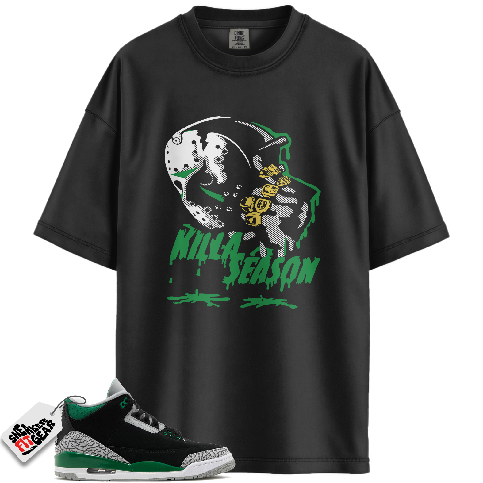 Jordan 3 Retro Pine Green Match Shirts, Killa Season Sneaker Tee To Match Jordan 3 Retro Pine Green
