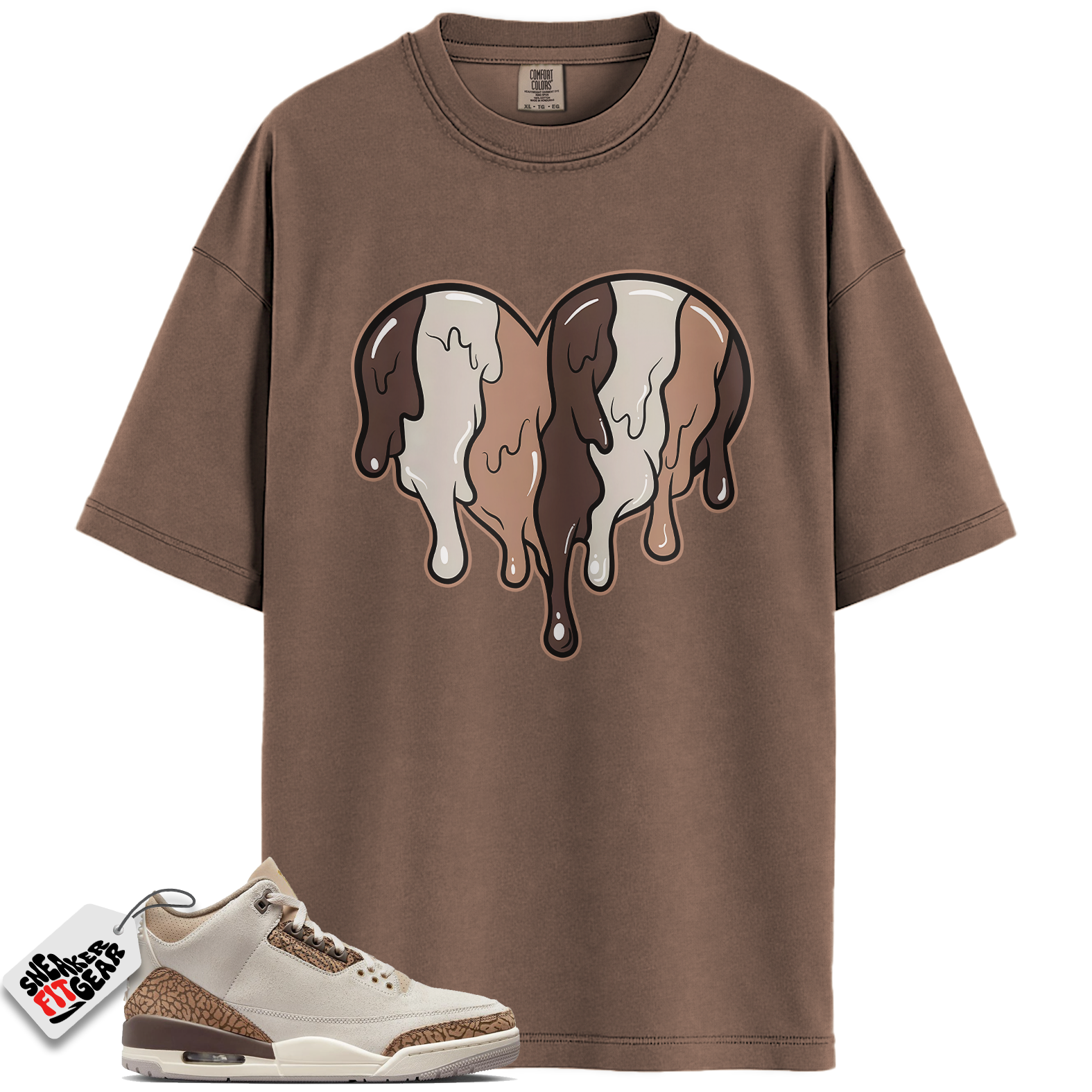 Jordan 3 Retro Palomino Match Shirts, 23Bustle – Dripin Heart Tee To Match Jordan 3 Retro Palomino