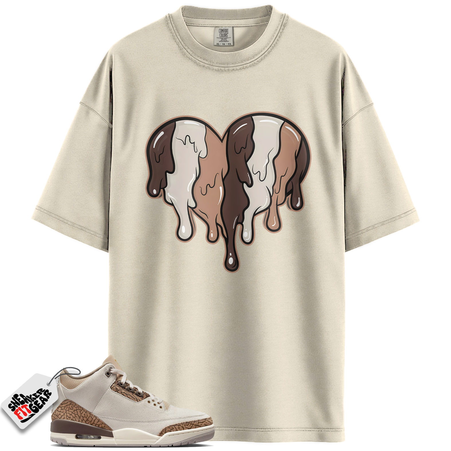 Jordan 3 Retro Palomino Match Shirts, 23Bustle – Dripin Heart Tee To Match Jordan 3 Retro Palomino Main image