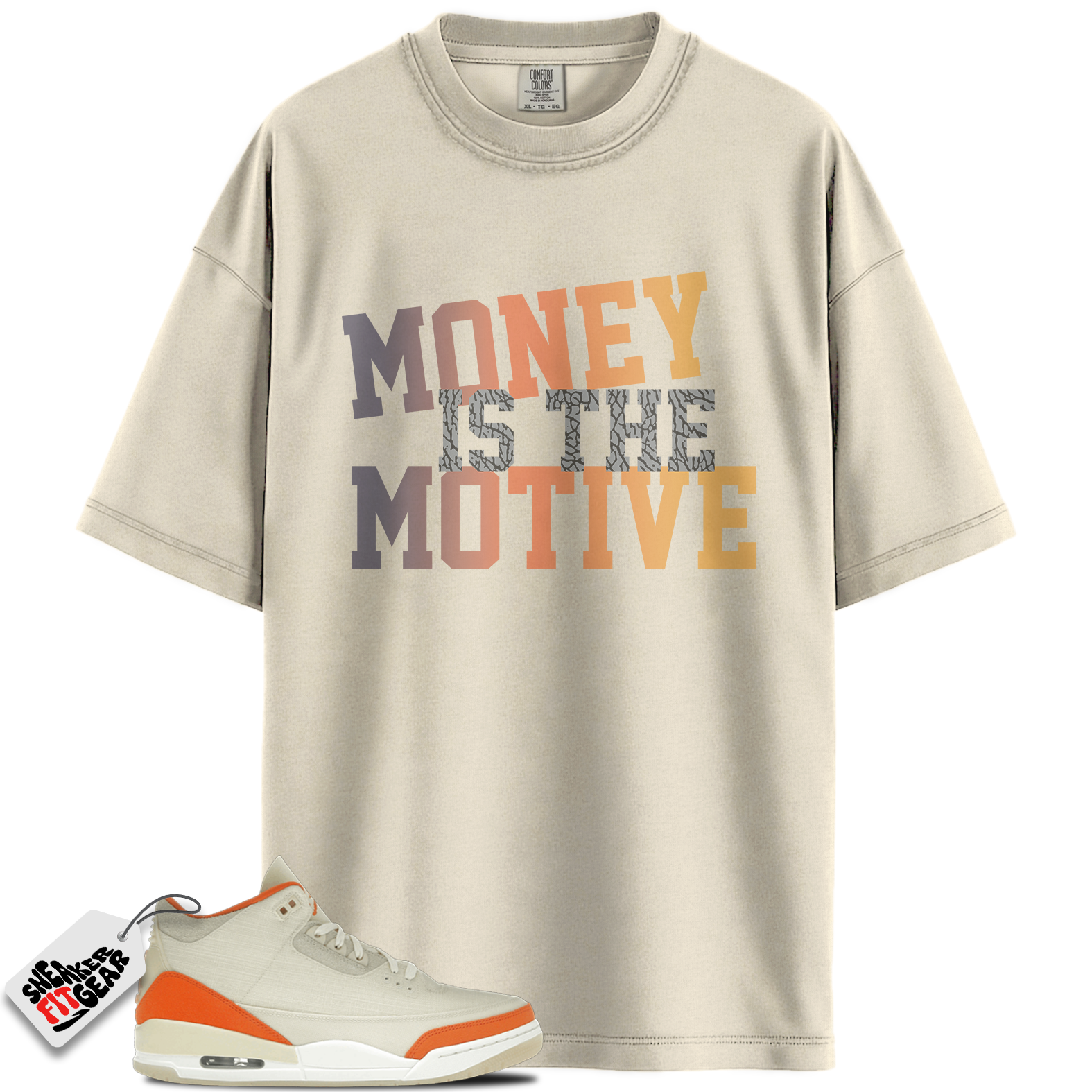 Women's Jordan 3 Retro TEX Starfish Match Shirts, MONEY AJ T-shirt To Match Women's Jordan 3 Retro TEX Starfish