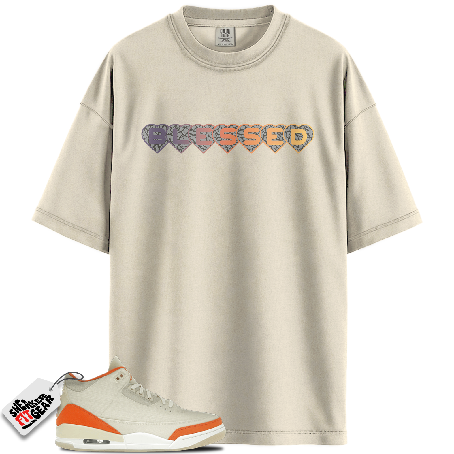 Women's Jordan 3 Retro TEX Starfish Match Shirts, BLSSDHRTS AJ T-shirt To Match Women's Jordan 3 Retro TEX Starfish
